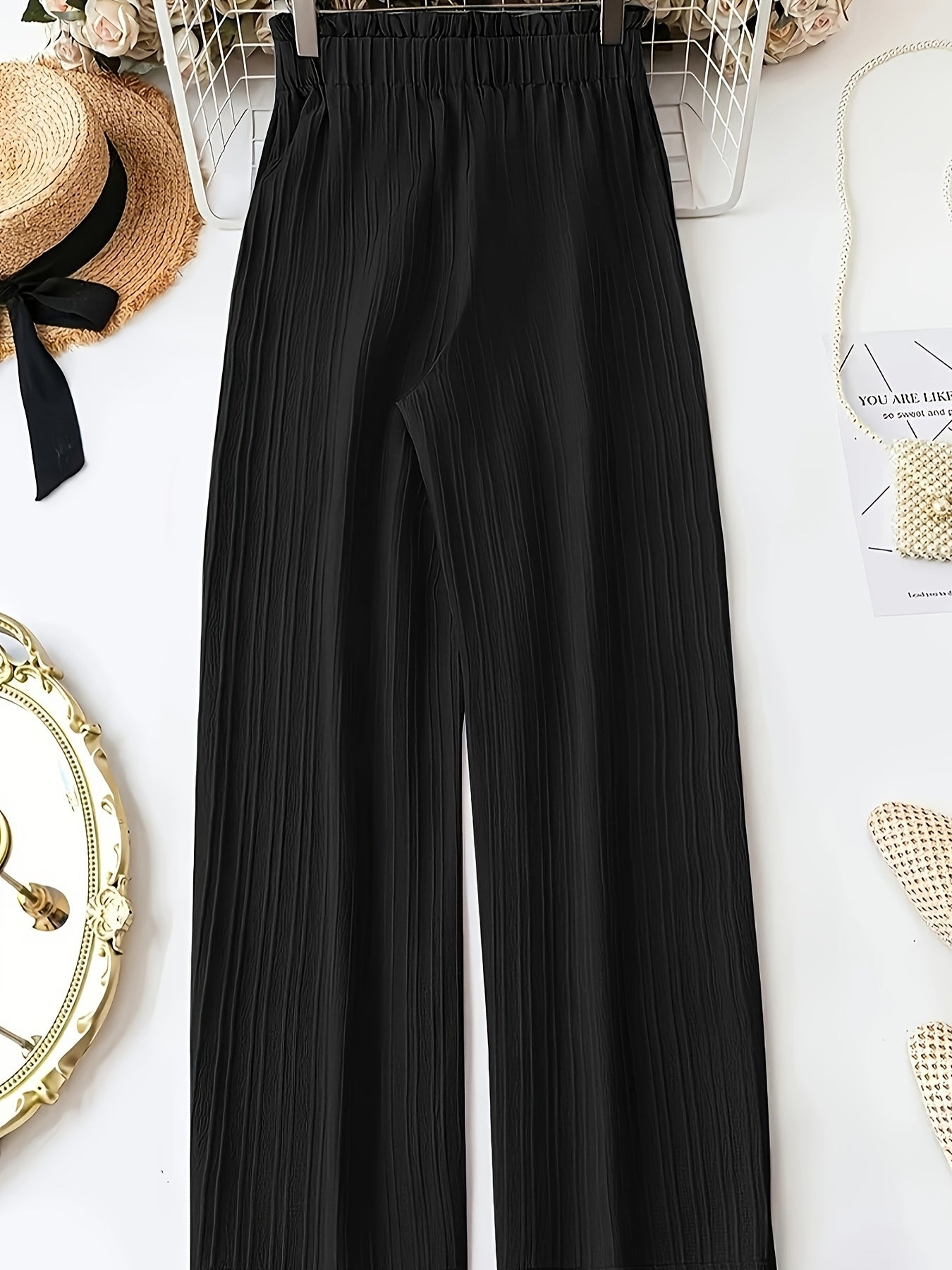Elegant Women's Waist - Tie Casual Wide - Leg Pants - veyora