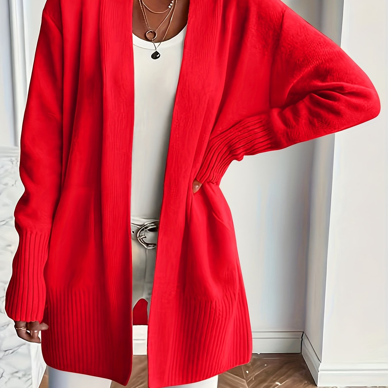 [Cozy Cardigan] Cozy Yellow Women's Knit Cardigan | Long Sleeve, V - Neck, Loose Fit, Fall & Winter Stylish Pullover, Autumn Winter Apparel, Vibrant Cardigan, Knit Construction, Cardigan Sweater - veyora