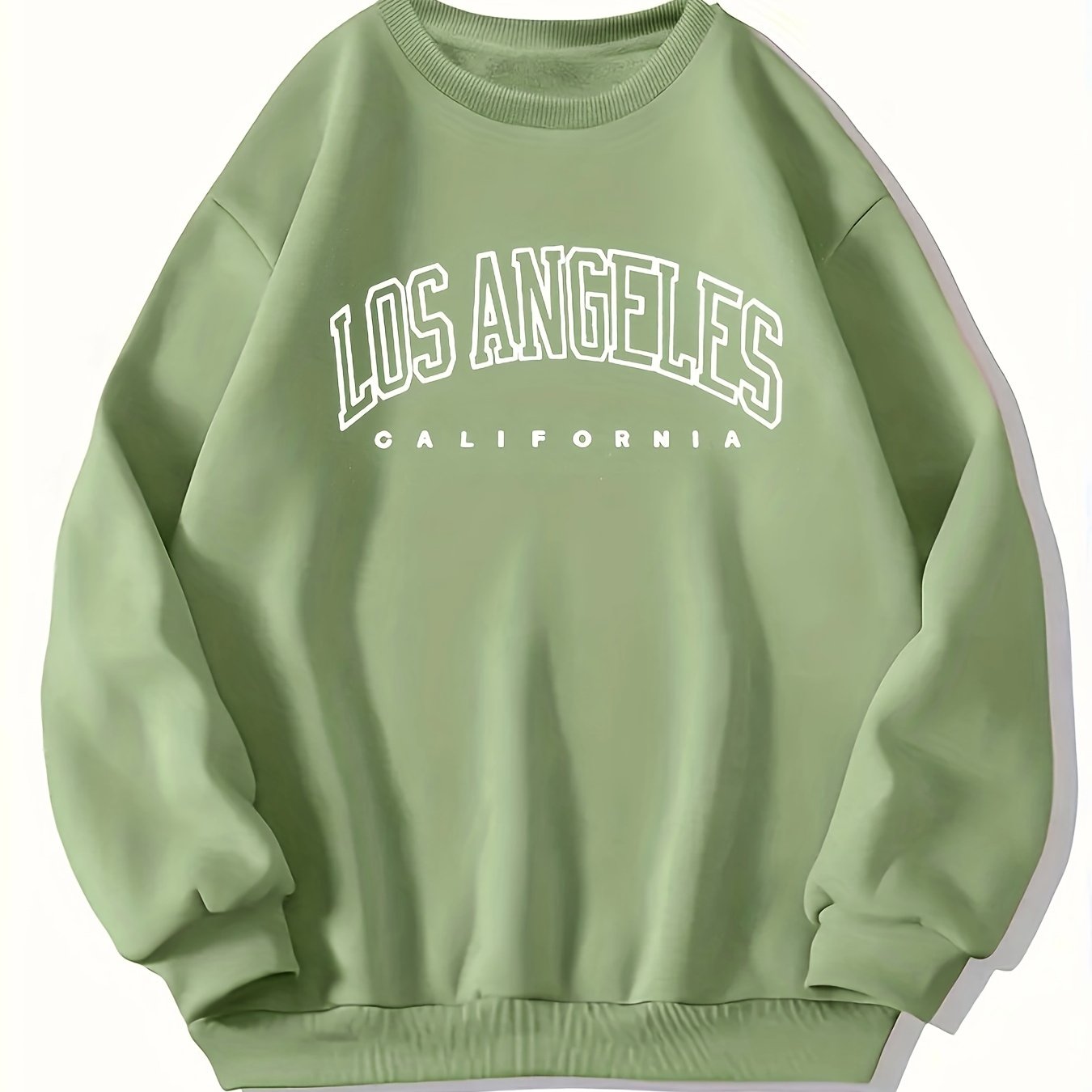Los Angeles Print Preppy Sweatshirt, Long Sleeve Crew Neck Casual Sweatshirt For Winter & Fall, Women's Clothing - veyora