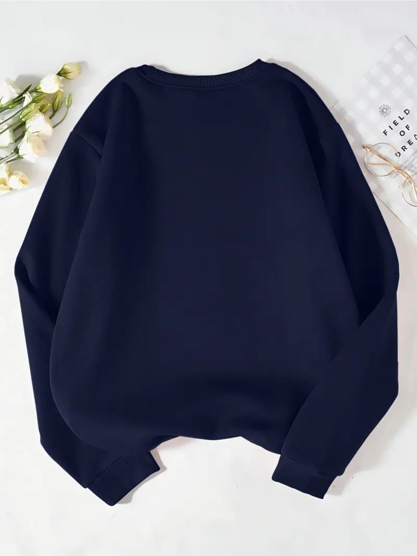 [Women's Crew Neck Sweatshirt] European and American Women's Fashion Trend Sporty Crew Neck Sweatshirt - veyora