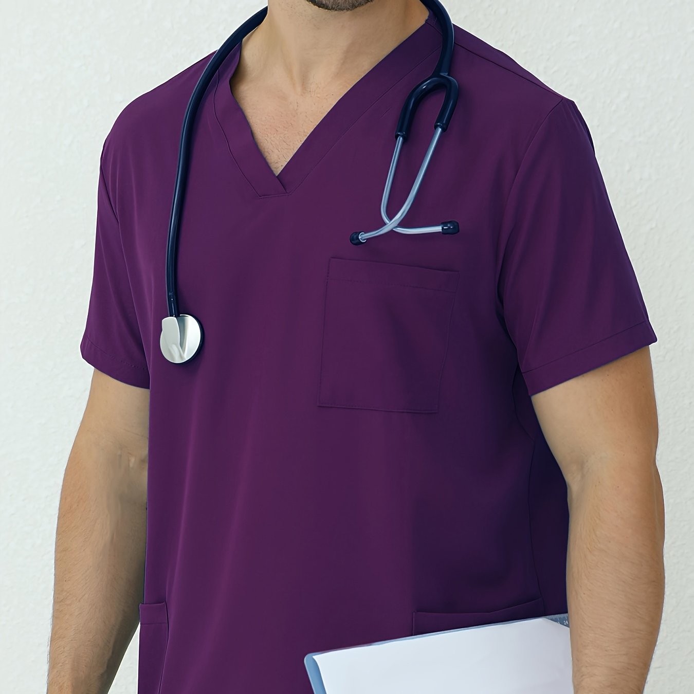 Men'S Summer V - Neck Practical Work Top with Multiple Pockets - veyora