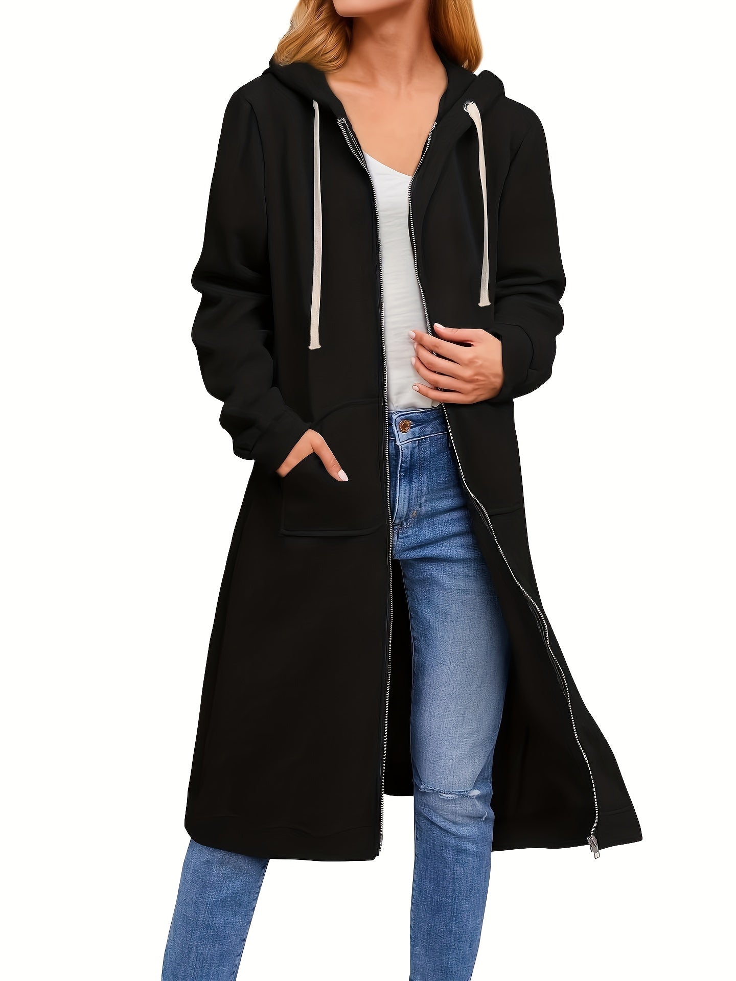 2022 New Autumn And Winter Cross - Border Women'S Fashion in Europe And America, Loose Long Cardigan with Zipper - veyora