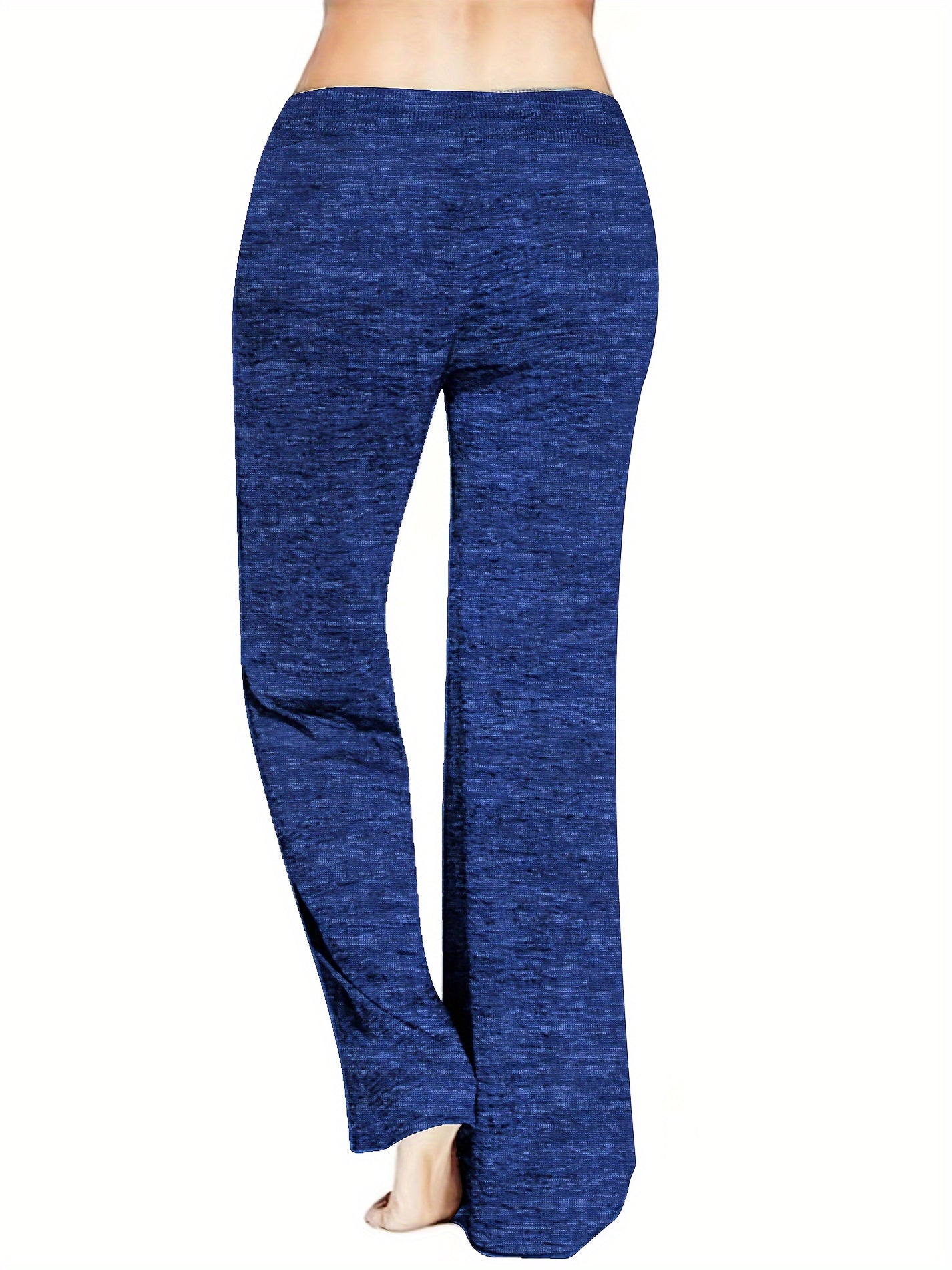 Women'S Straight - Leg Casual Pants with an Elastic Waistband And Printed Wide Legs - veyora