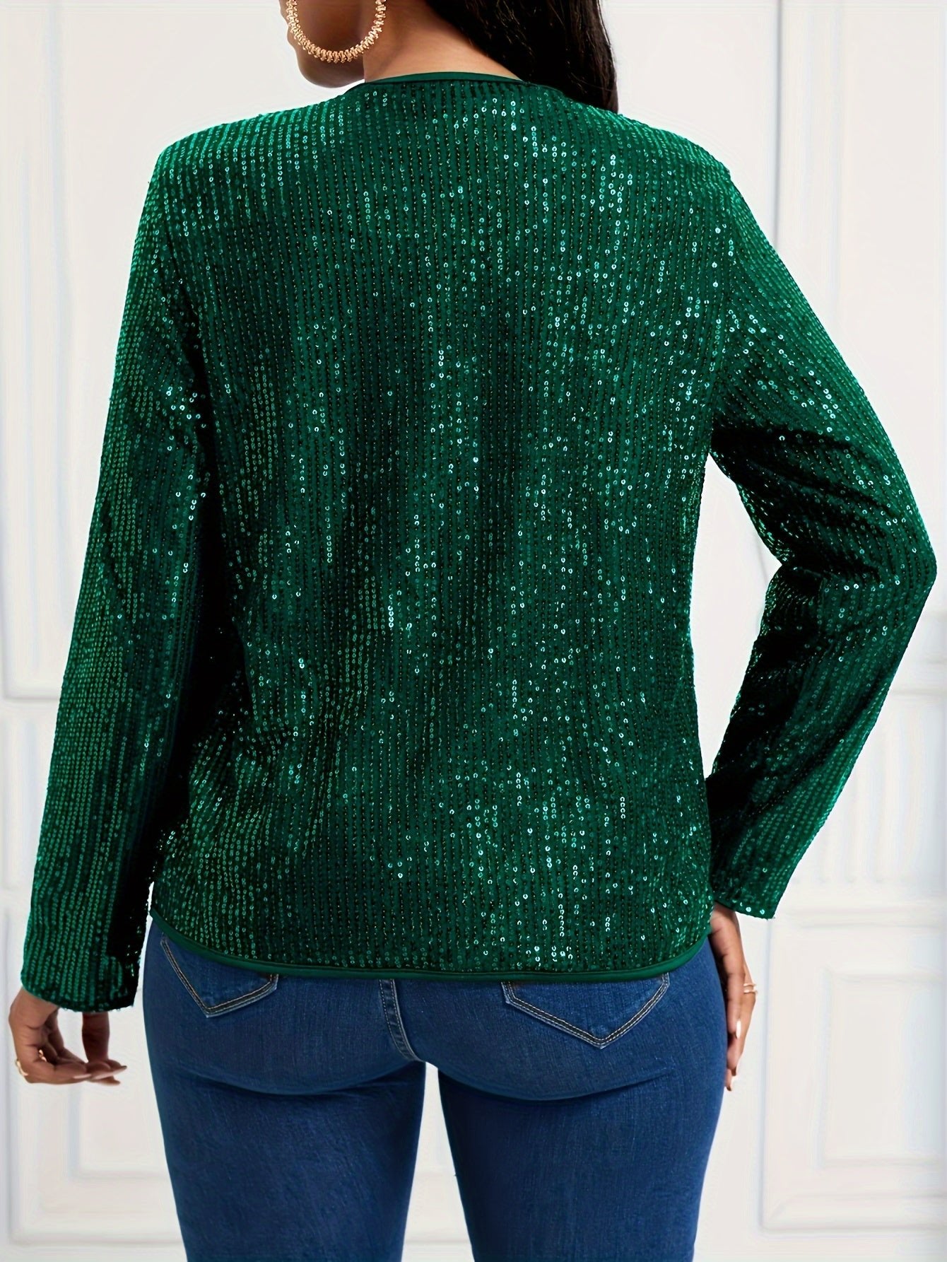Fashionable Sequined Long - Sleeve Cardigan for Spring And Autumn - veyora