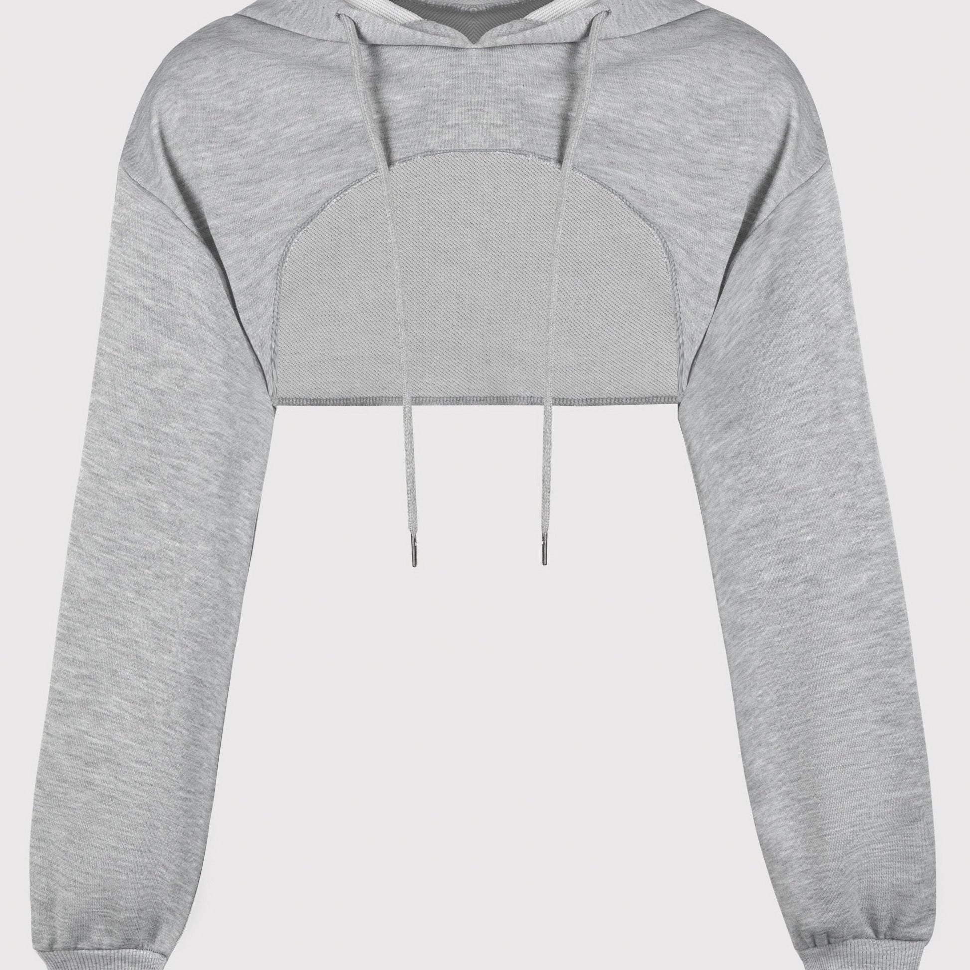 Drawstring Detail Super Short Hoodie - veyora