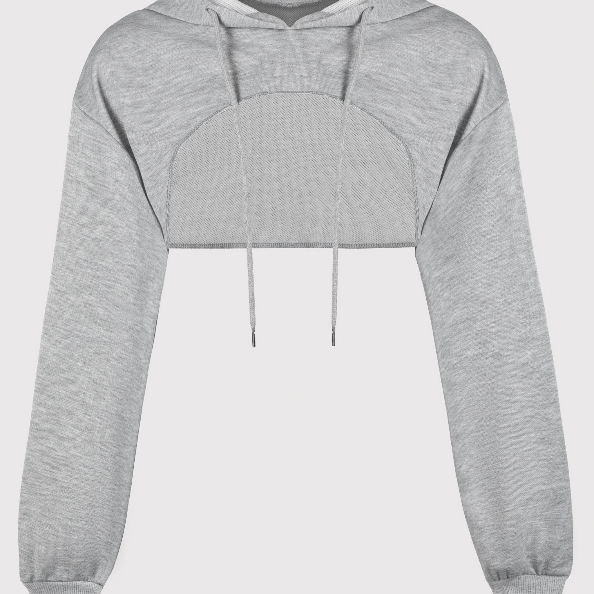 Drawstring Detail Super Short Hoodie - veyora
