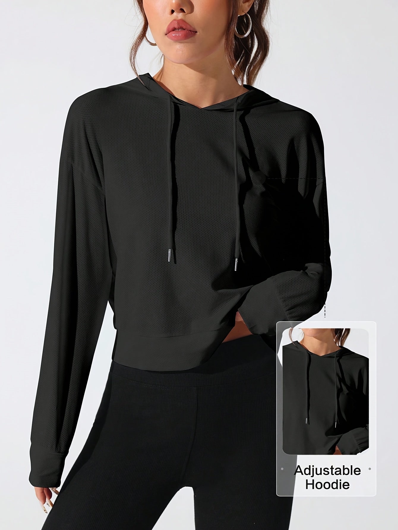 American - style Versatile Sporty Hooded Long - sleeve Top - veyora