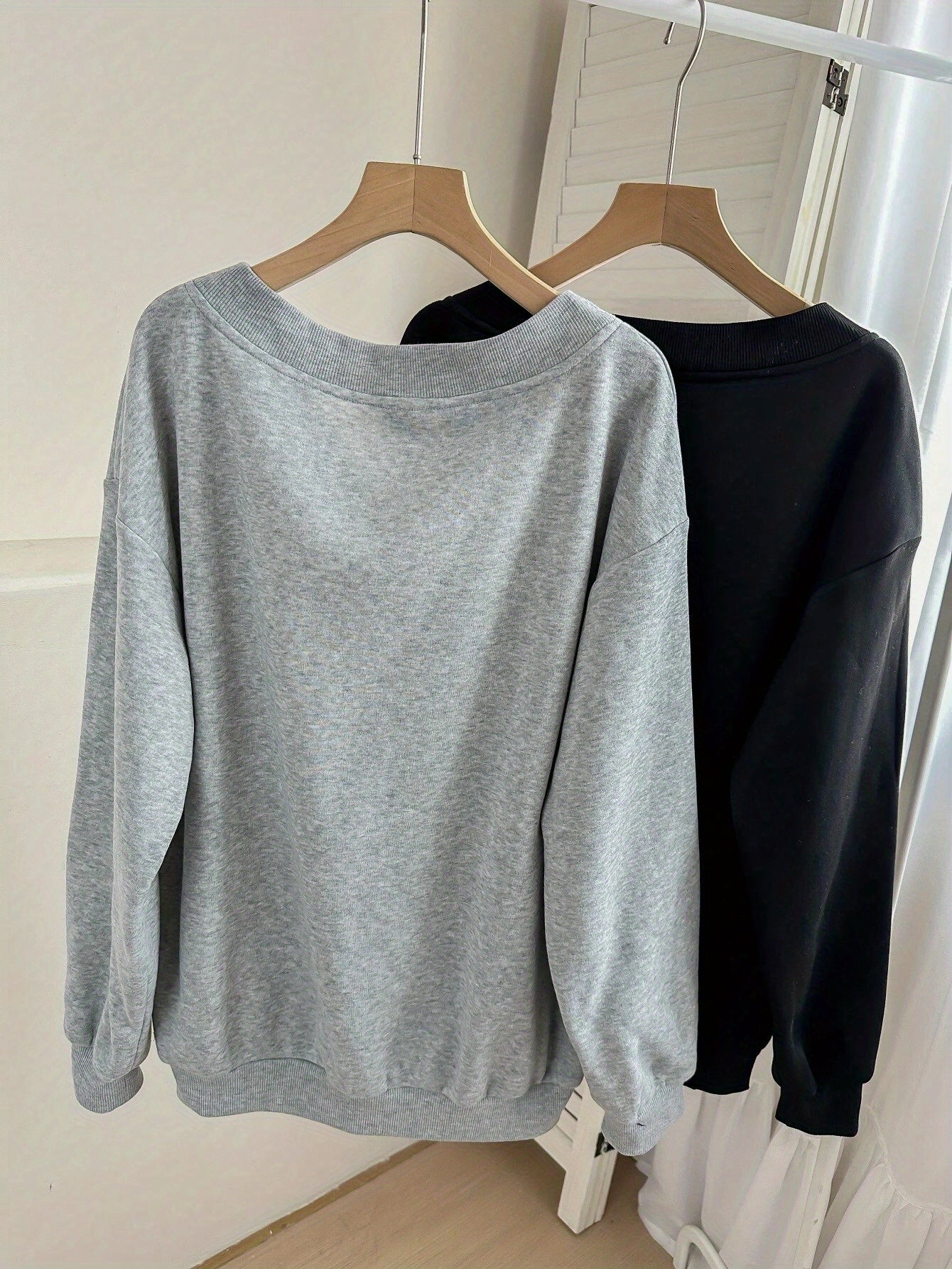 Two - Piece Set European and American Fashion Casual Sports Print V - Neck Long Sleeve Sweatshirt - veyora