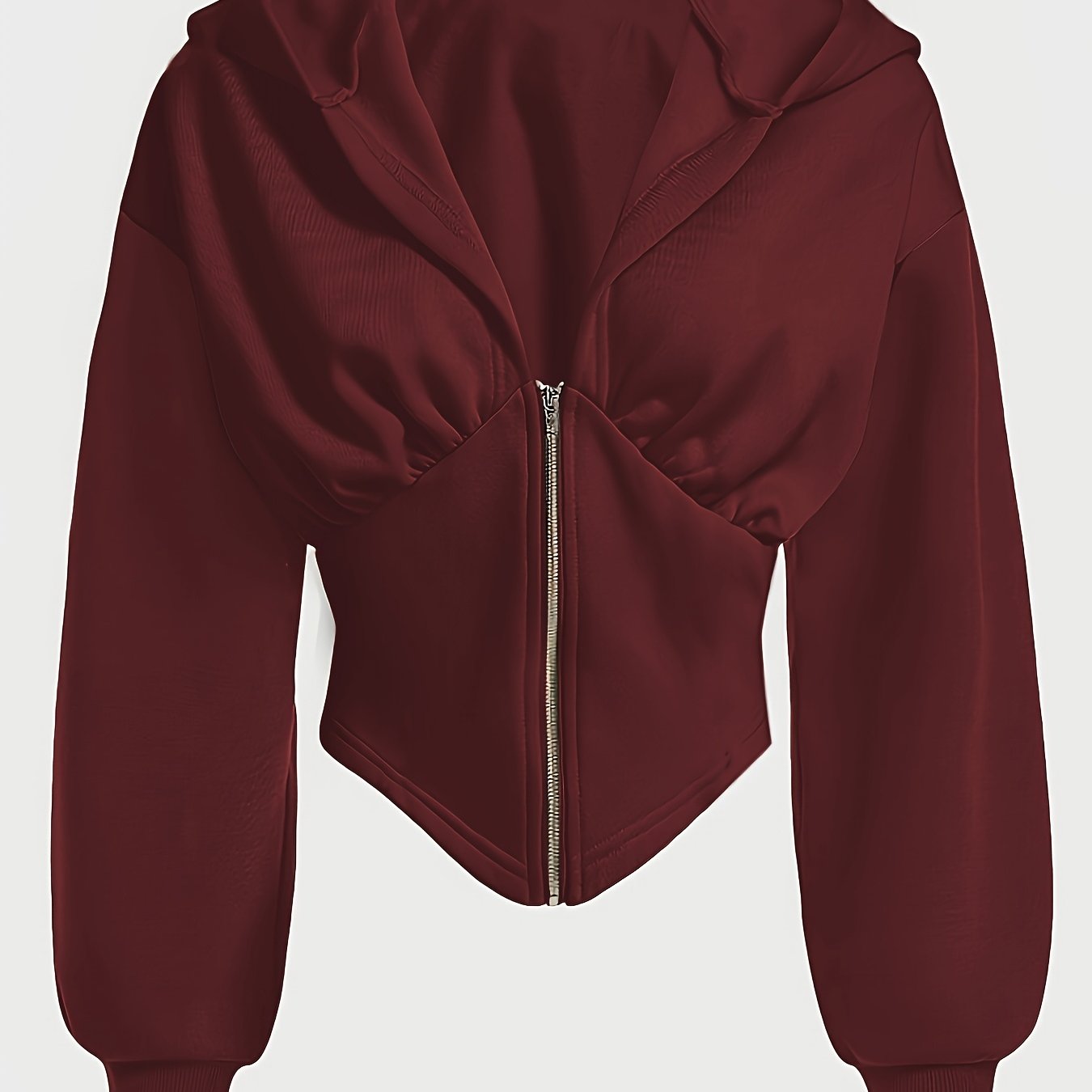 Zippered Color - Blocked Hoodie, Casual Long - Sleeve Sweatshirt, Women'S Apparel - veyora