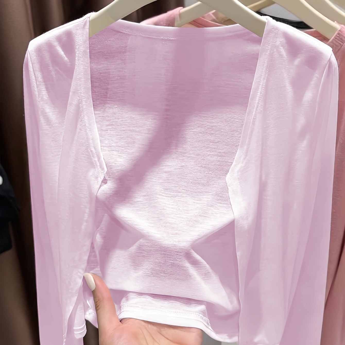Solid Color Lightweight Cardigan for Women, Long Sleeve Outerwear for Spring And Autumn - veyora