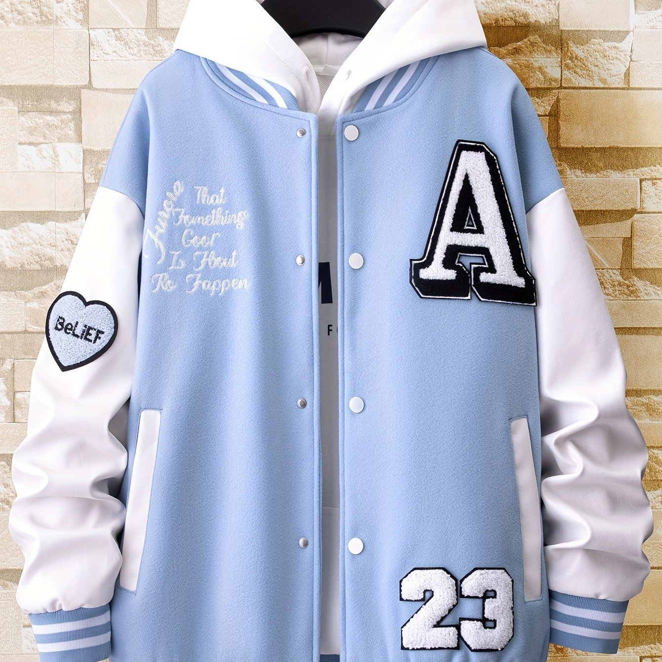 Men'S Loose - Fitting Casual Warm Baseball Jacket in Nine Colors for Spring, Autumn, And Winter. Features Exquisite Towel Embroidery And Letter Embroidery, Suitable for Both Men And Women, Effortlessly Showcasing Personality And Trendy Style (Does Not Incl - veyora