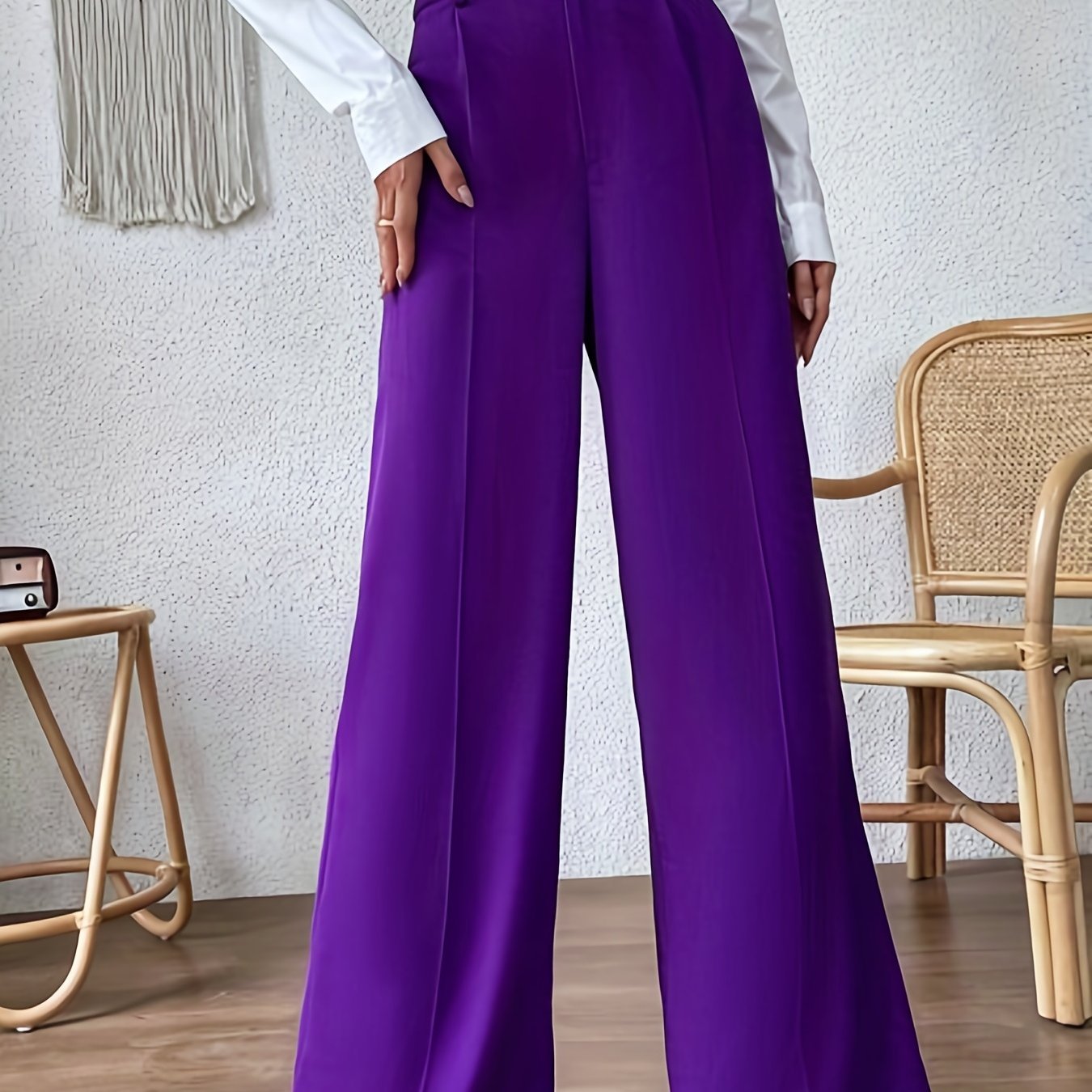 Directional Opening, New 2023 Style, European And American Fashion High - Waisted Long Pants, Wide - Leg Trousers - veyora