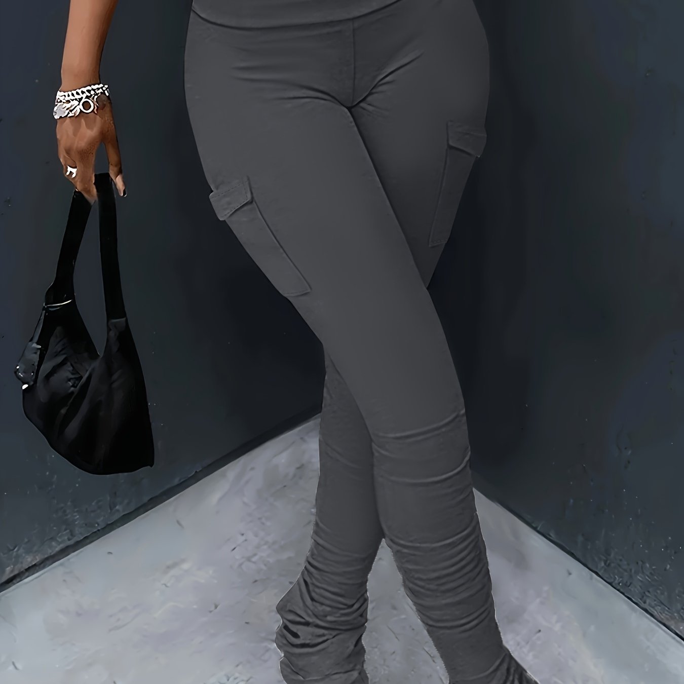 Women's Elegant Pants - Slim Fit Non - Transparent Leggings, Machine Washable All - Season Trousers for Everyday & Formal Outfits - Women's Fashion Bottoms, Versatile Clothing, Sleek Appearance, Nontransparent Fabric, Office Attire, Stylish Bottoms, Durable - veyora
