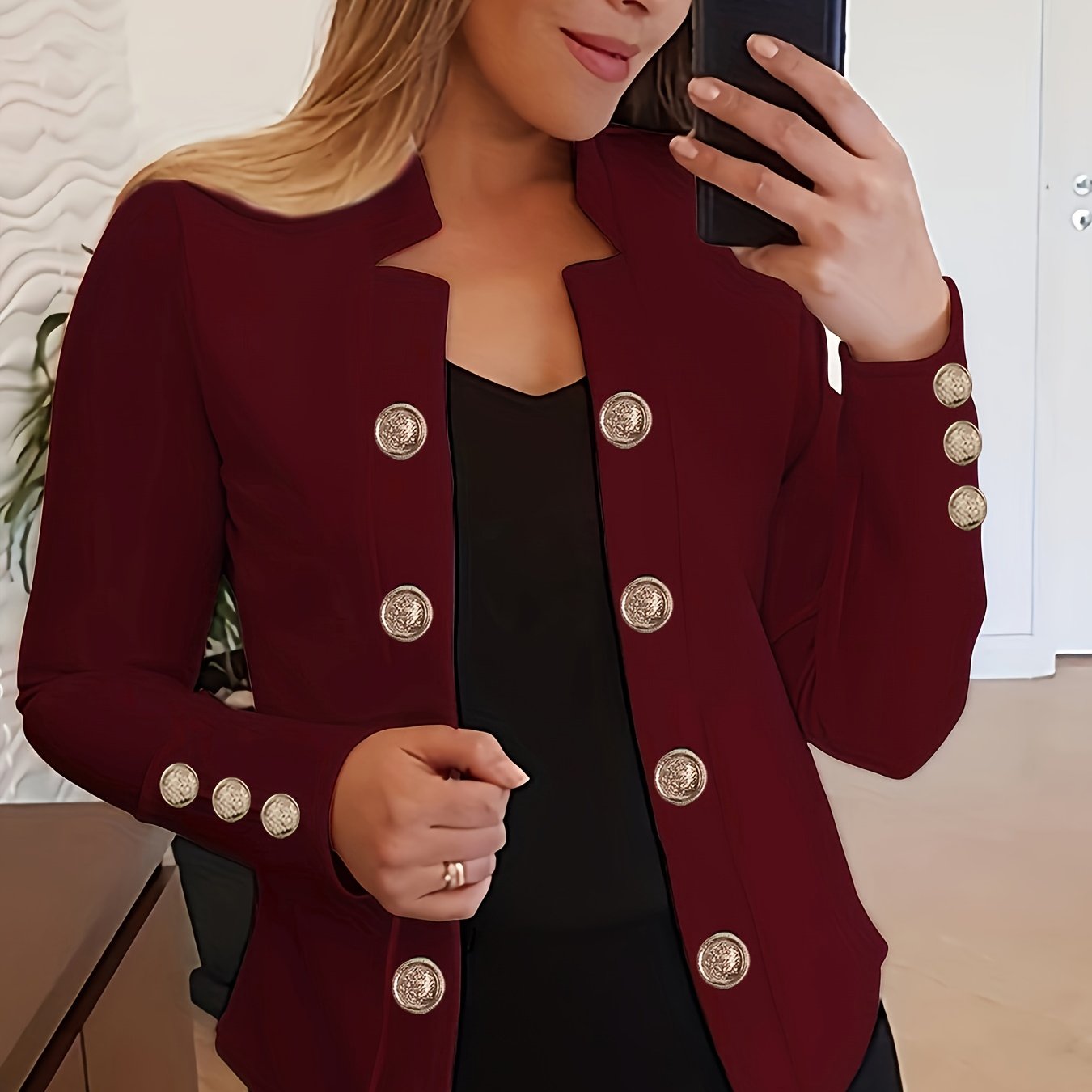 Spring and Autumn Fashion Solid Color Thin Women's Long Sleeve Casual Jacket - veyora