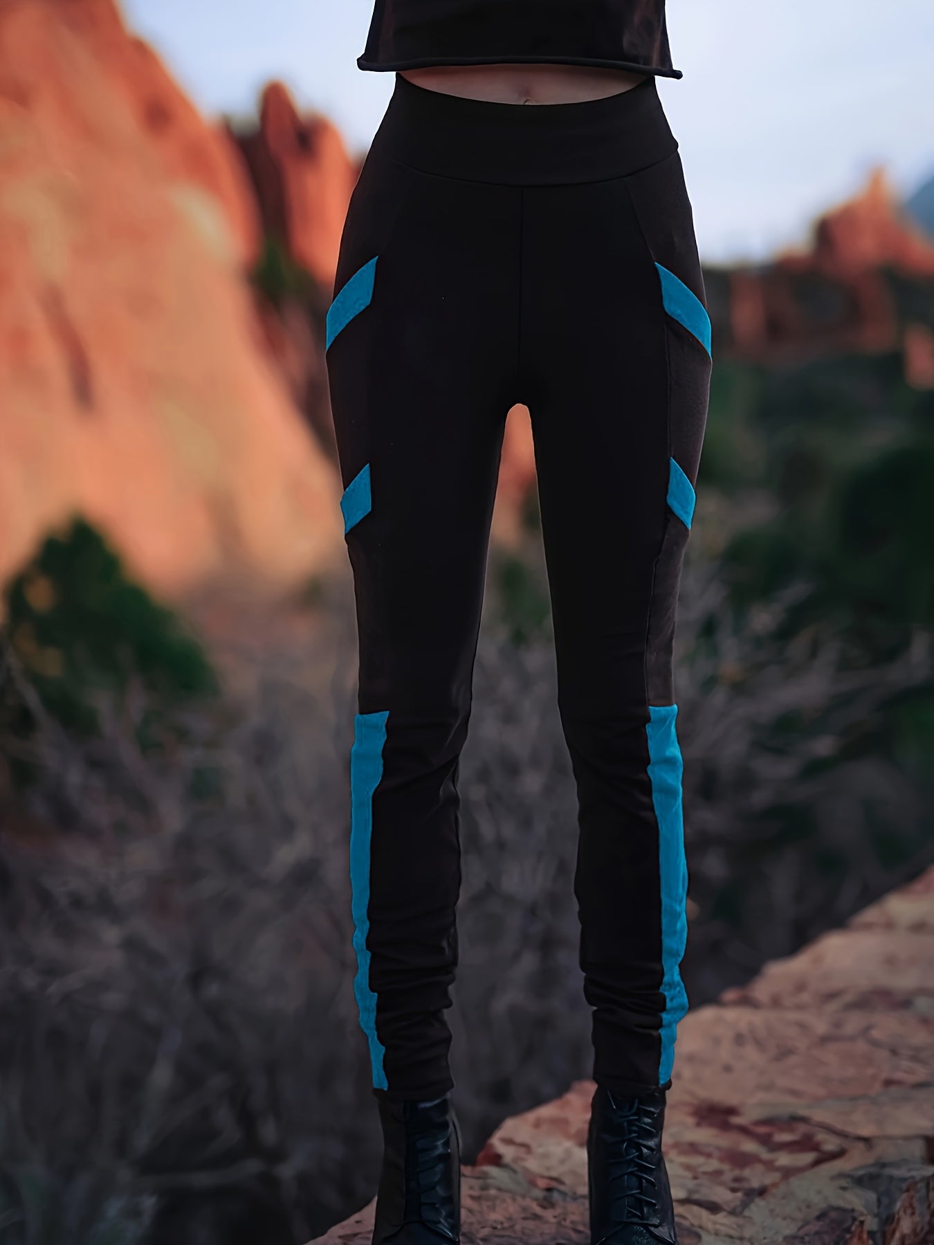 4 - pocket feature, trendy casual pants for individuals, color - blocked slim - fit butt - lifting leggings, nightclub hotpants, tight - fitting stretchy joggers, contrasting straight - leg trousers, long skinny pants, and outdoor s pants - veyora