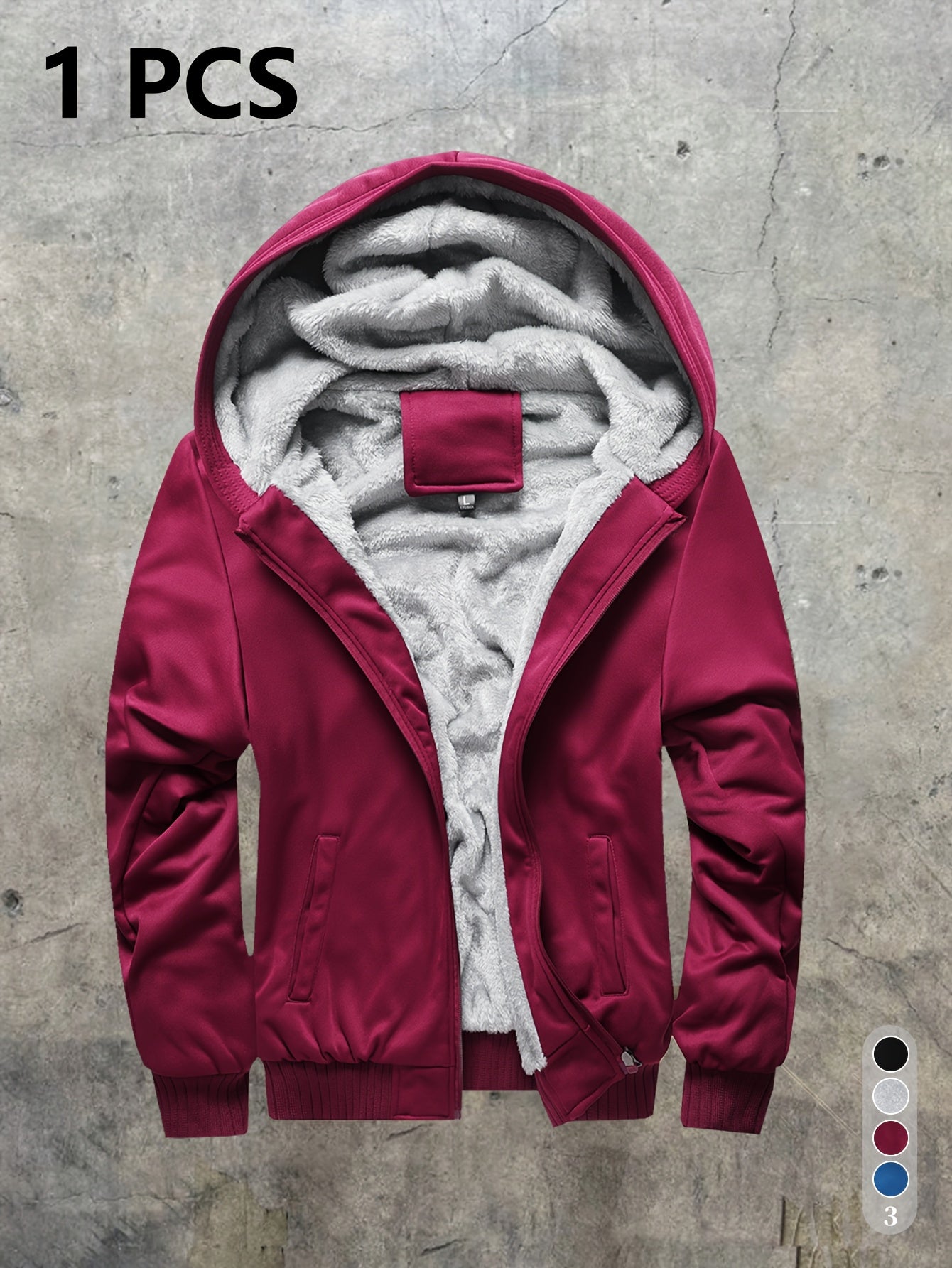 Winter Thickened Solid Color Cardigan Sweatshirt Jacket - veyora