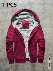 Winter Thickened Solid Color Cardigan Sweatshirt Jacket - veyora