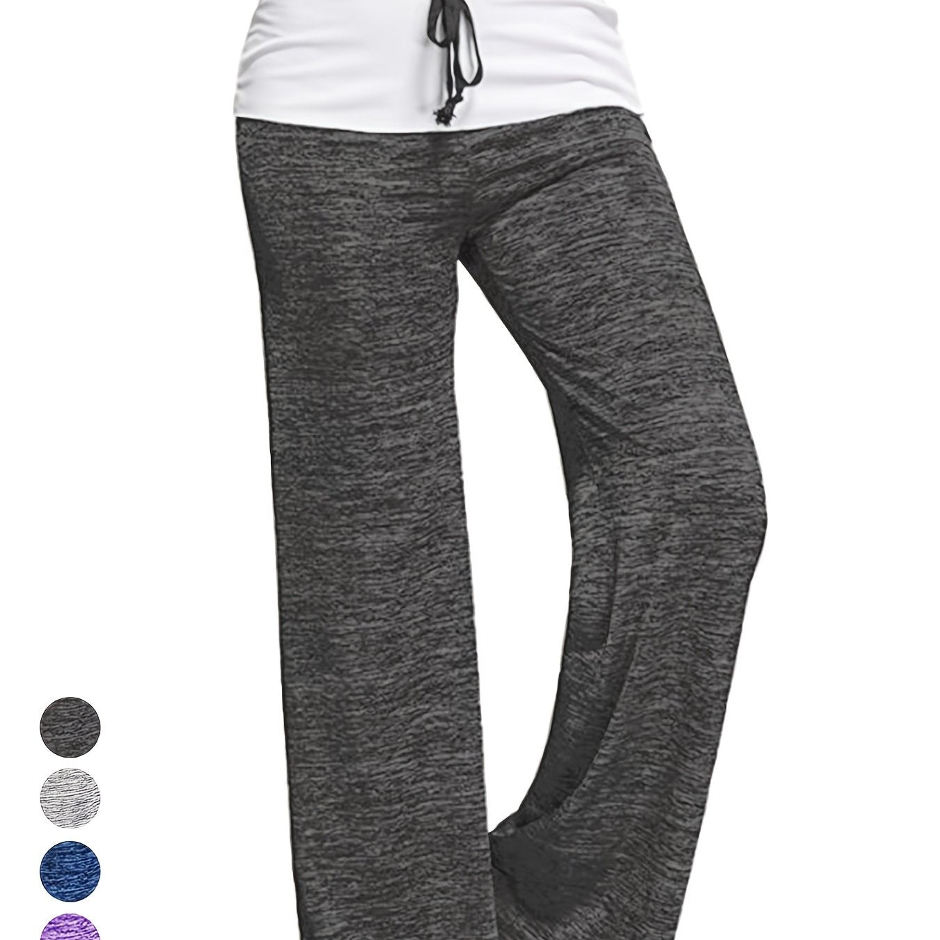 Women's Quick - Dry Pants - Wide Leg Non - Transparent & Casual Pants with Drawstring Waist, All - Season Stretchy Trousers for, Casual Attire - Burgundy/Color Block Design, Clothing, Stylish, Comfortable Fit, Women - veyora
