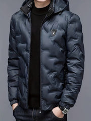 Men's Padded Hooded Windbreaker Jacket - veyora