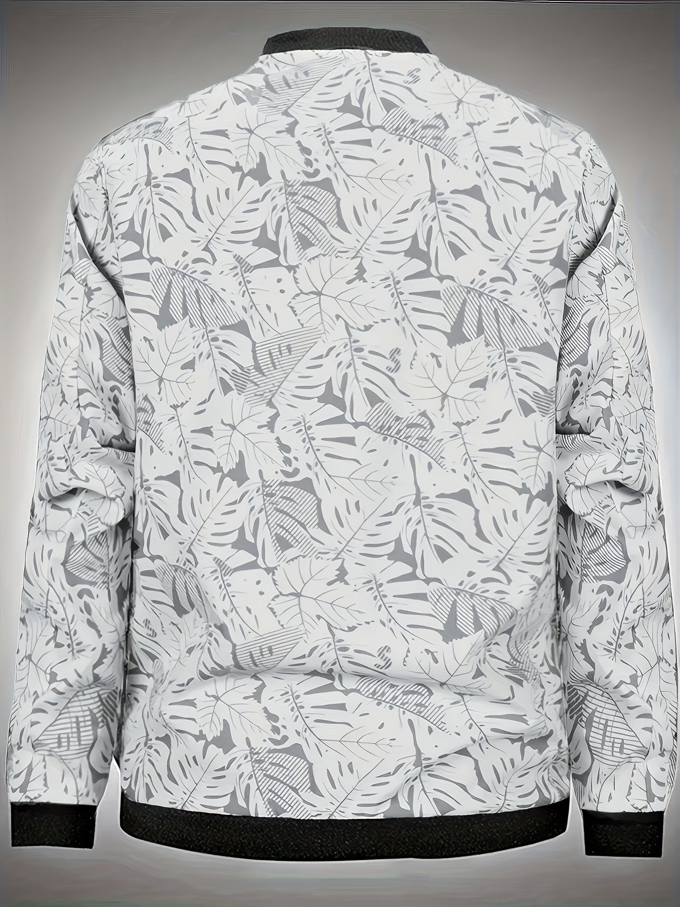 Men'S Fashion Print Casual Sports Jacket with Baseball Collar, Long Sleeve, Pocket, All - Over Print, Non - Stretch, Regular Fit, Zipper Closure, Conventional Contour, Lining, Weekend Casual Wear - veyora