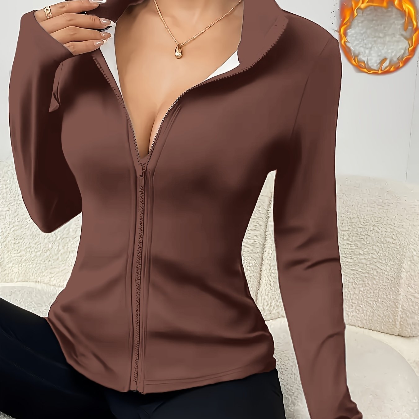 Women'S Fitted Thermal Jacket for And Winter - veyora