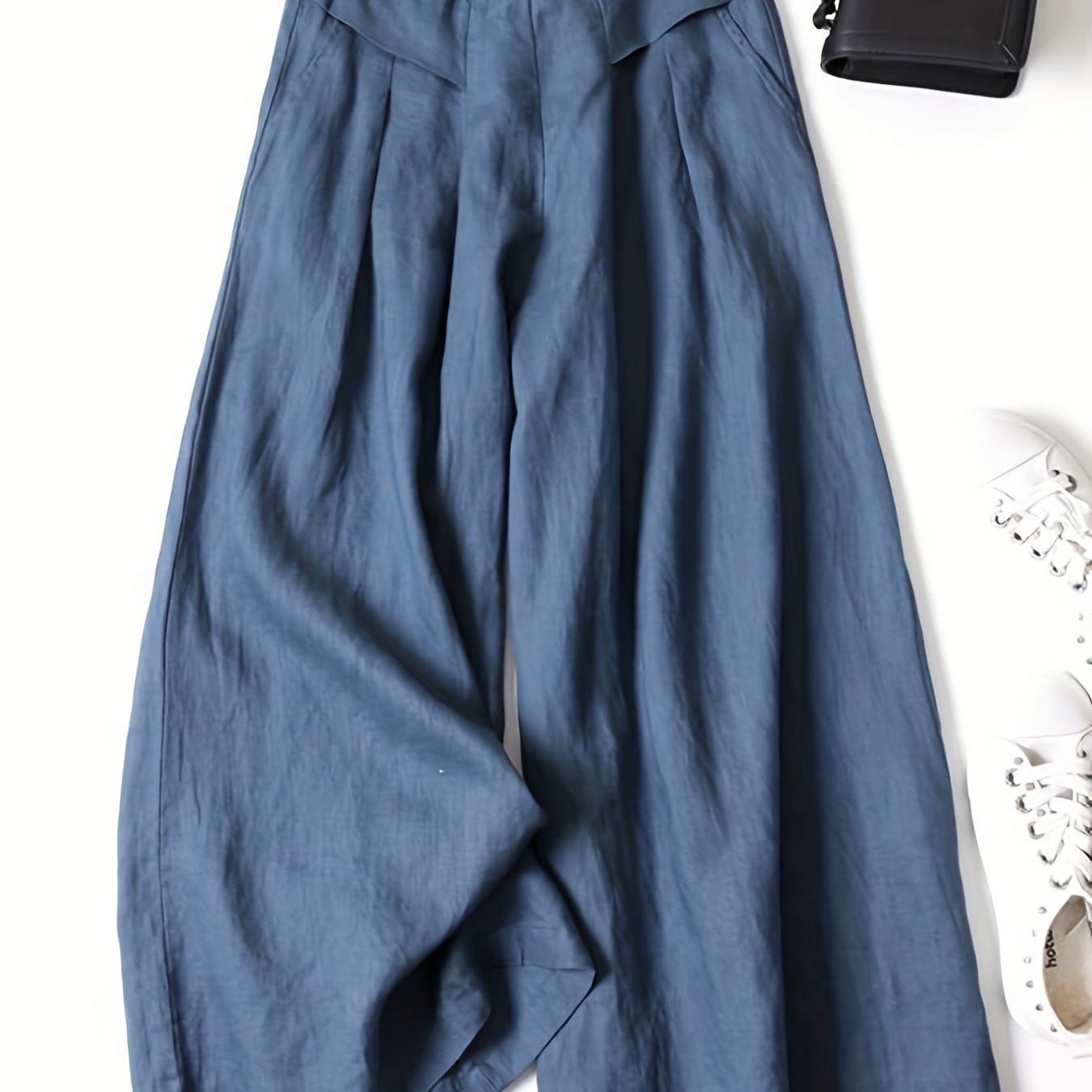 Linen Wide - Leg Ankle Pants, Breathable Thin Loose Linen Skirt Pants, Ethnic Style Vintage Trousers - veyora