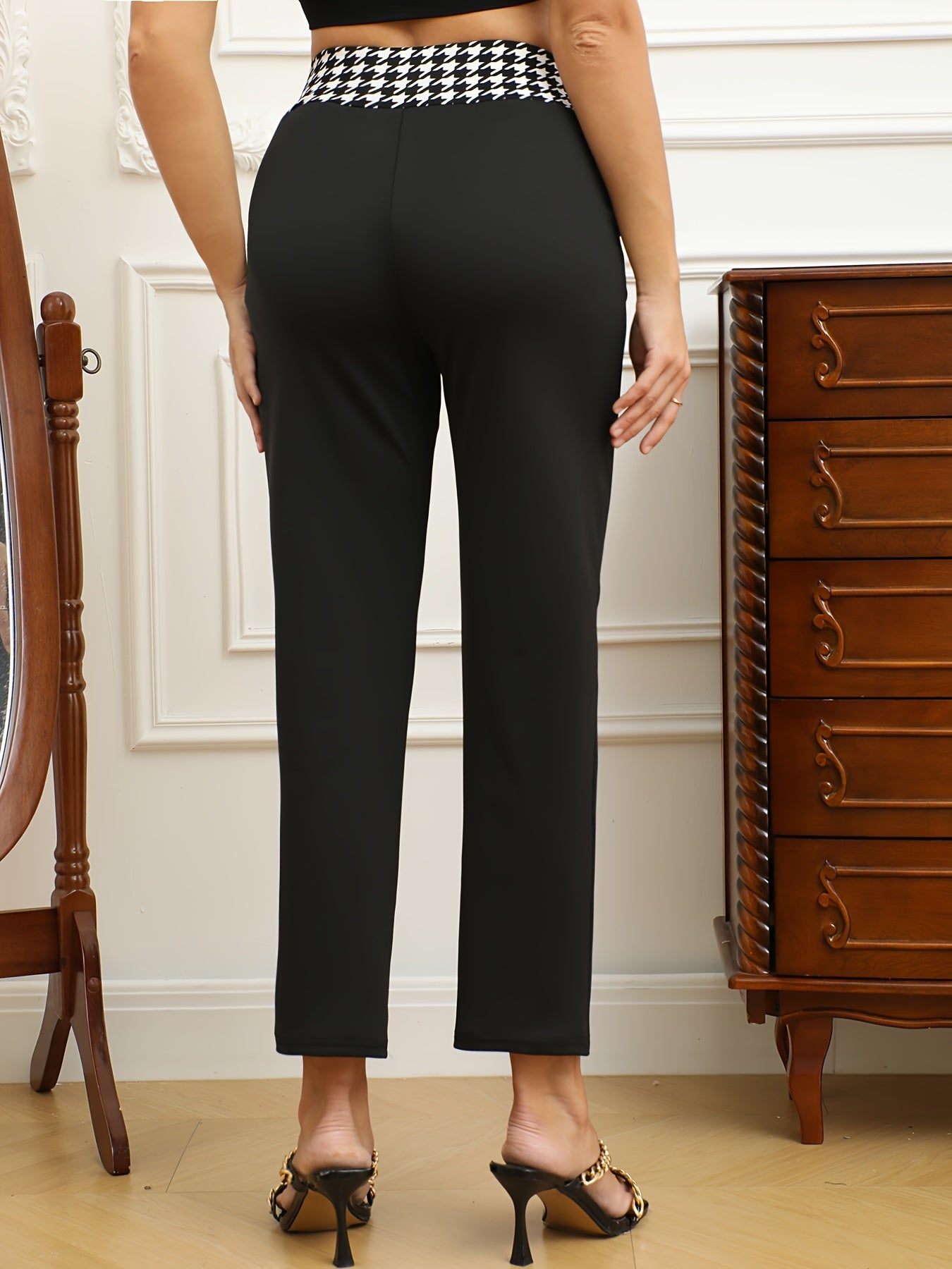 New Women's Solid Color Elegant High - Waist Double - Breasted Commuter Pencil Pants - veyora