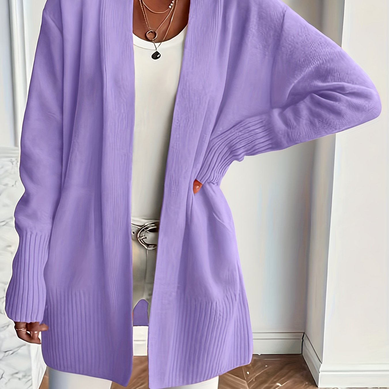 [Cozy Cardigan] Cozy Yellow Women's Knit Cardigan | Long Sleeve, V - Neck, Loose Fit, Fall & Winter Stylish Pullover, Autumn Winter Apparel, Vibrant Cardigan, Knit Construction, Cardigan Sweater - veyora