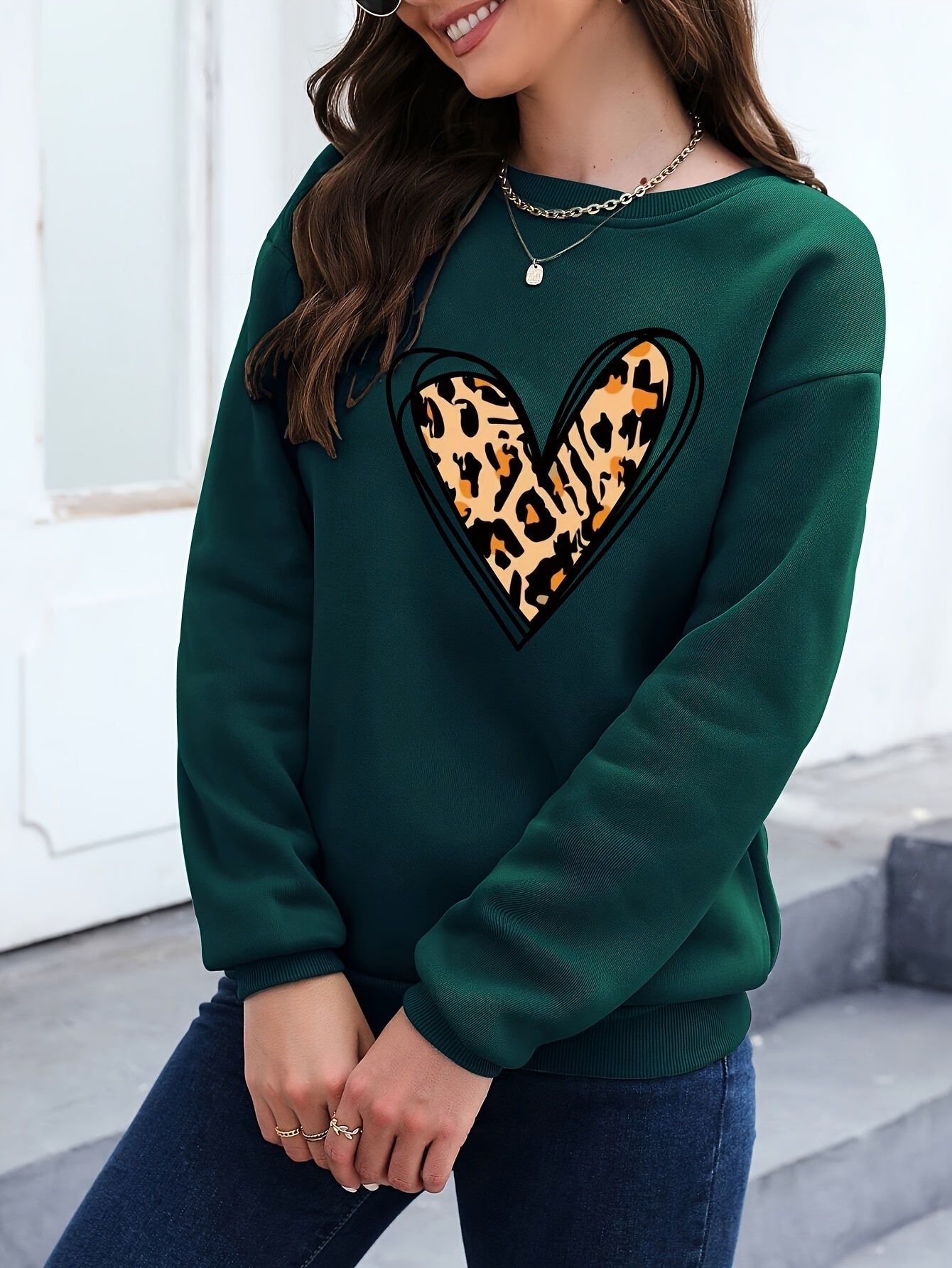 European and American Fashion Round Neck Printed Sweatshirt - veyora