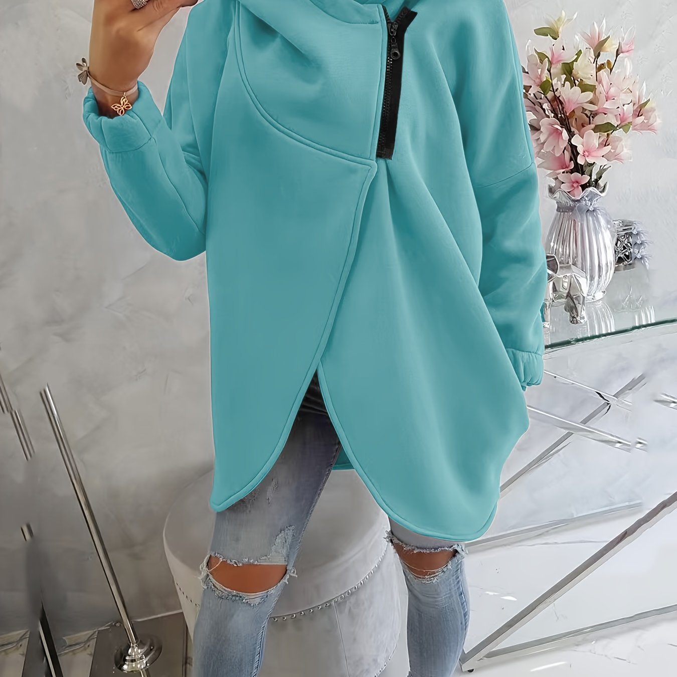 Women'S Cozy Pink Hooded Sweatshirt - Long Sleeve Pullover with Drawstring Hood, Soft Casual Winter Sweater for Fall & Winter, Everyday & Formal Outfits - Women'S, Winter Clothing, Fall Fashion, Comfortable Fit, Stylish Hoodie, Fashion Lovers - veyora