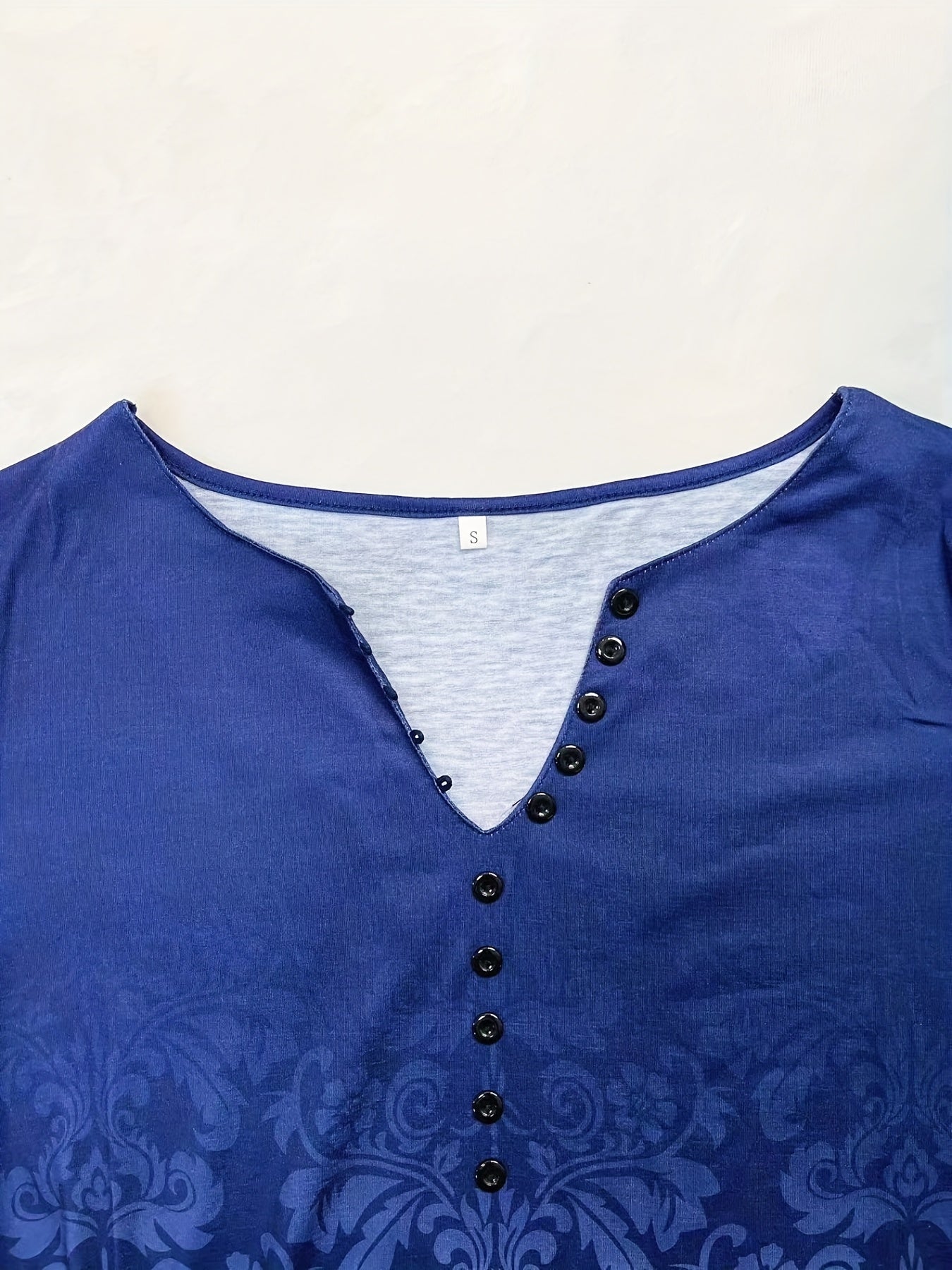 Floral Print Button Front T-Shirt, Casual Short Sleeve T-Shirt For Spring & Summer, Women's Clothing - veyora