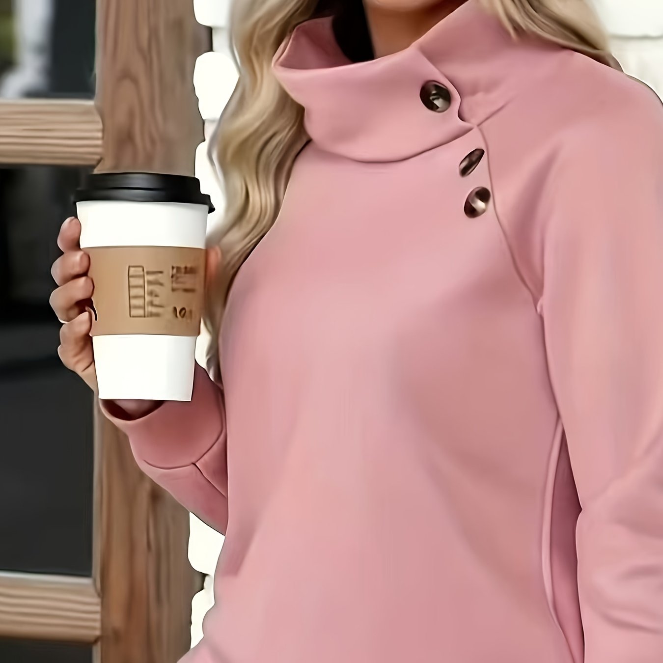 Women'S Solid Color Stand Collar Long Sleeve Sweatshirt, Casual Style for Autumn And Winter - veyora