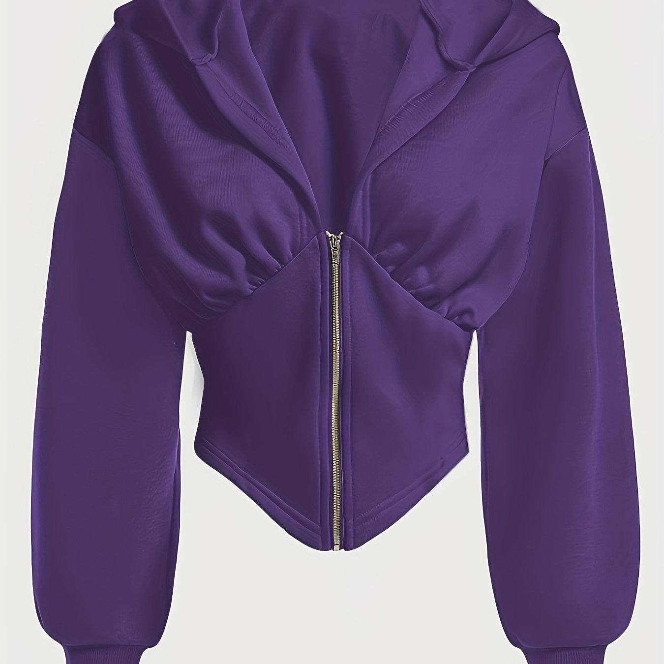 Zippered Color - Blocked Hoodie, Casual Long - Sleeve Sweatshirt, Women'S Apparel - veyora