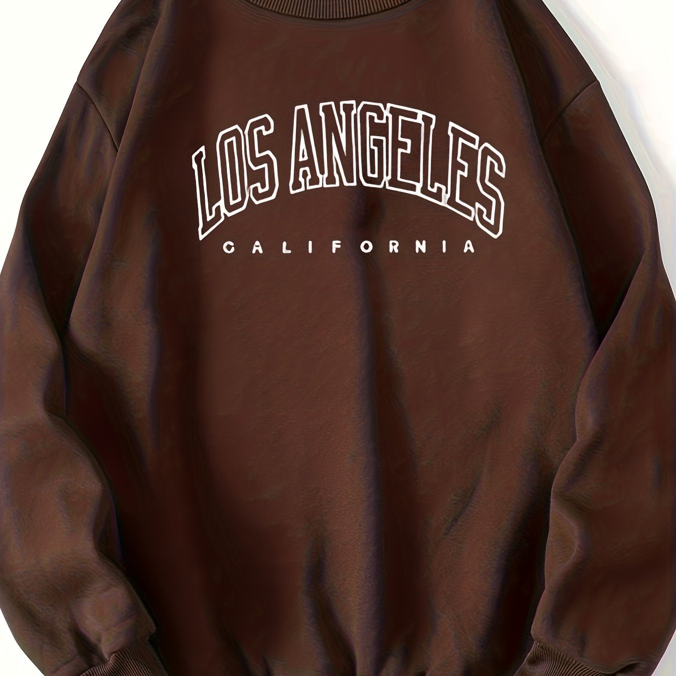 Los Angeles Print Preppy Sweatshirt, Long Sleeve Crew Neck Casual Sweatshirt For Winter & Fall, Women's Clothing - veyora