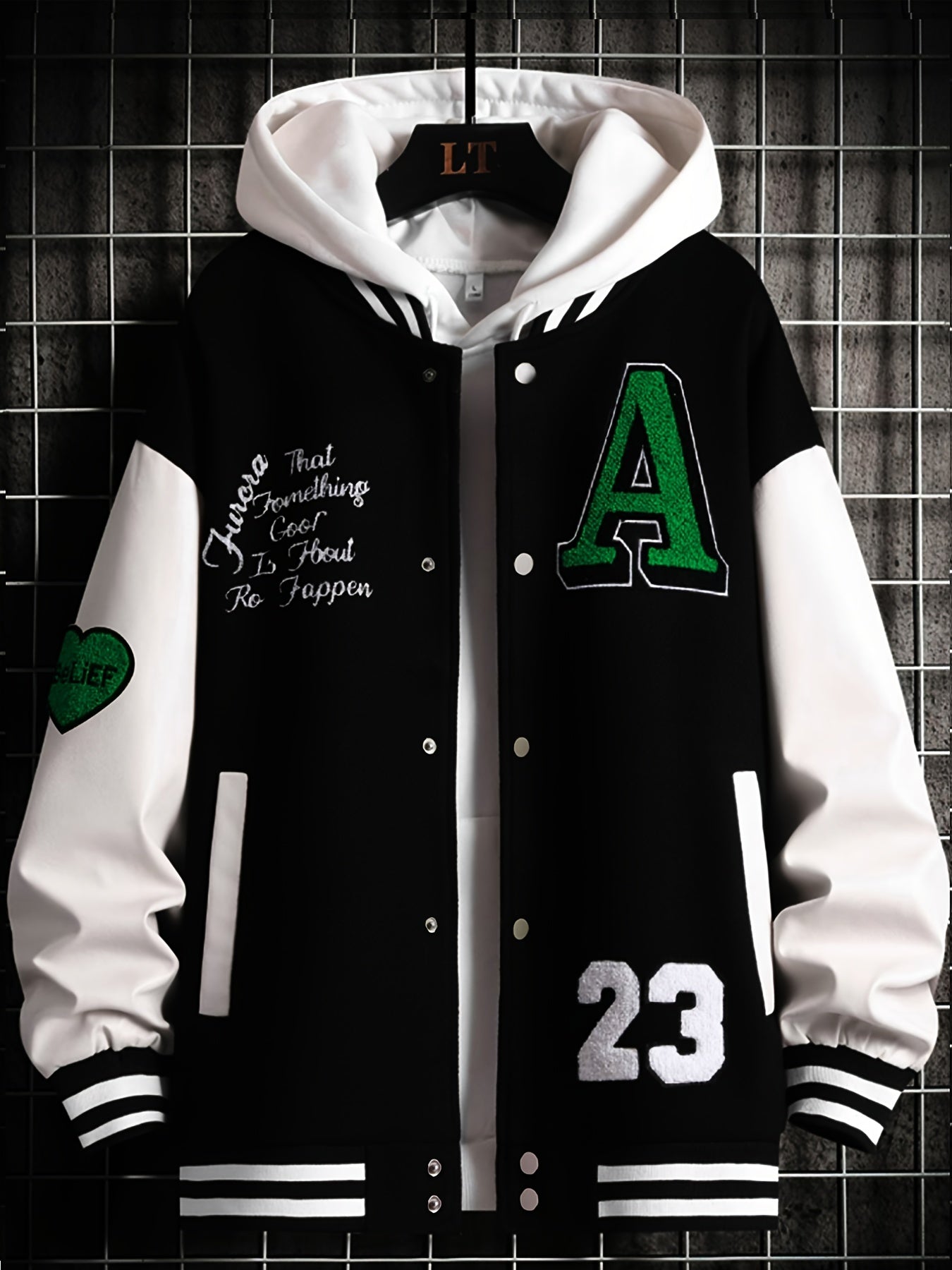 Men'S Loose - Fitting Casual Warm Baseball Jacket in Nine Colors for Spring, Autumn, And Winter. Features Exquisite Towel Embroidery And Letter Embroidery, Suitable for Both Men And Women, Effortlessly Showcasing Personality And Trendy Style (Does Not Incl - veyora
