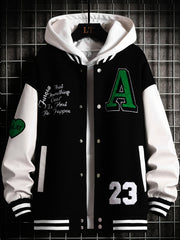 Men'S Loose - Fitting Casual Warm Baseball Jacket in Nine Colors for Spring, Autumn, And Winter. Features Exquisite Towel Embroidery And Letter Embroidery, Suitable for Both Men And Women, Effortlessly Showcasing Personality And Trendy Style (Does Not Incl - veyora