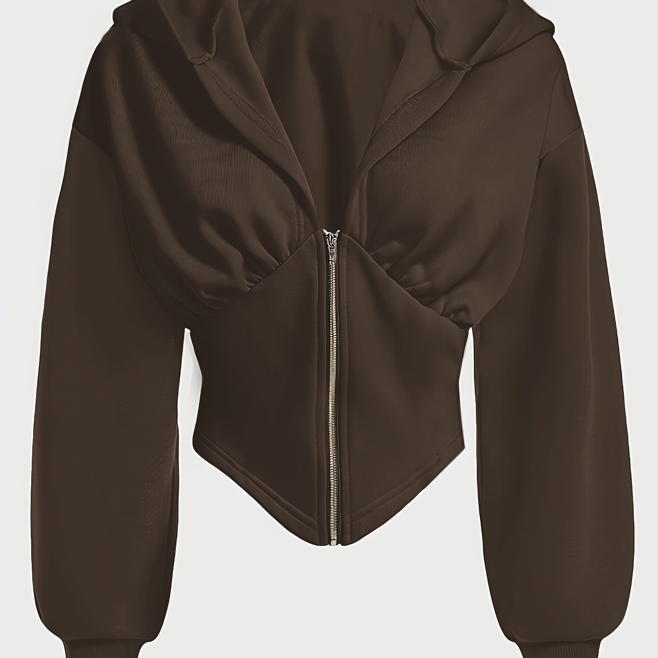 Zippered Color - Blocked Hoodie, Casual Long - Sleeve Sweatshirt, Women'S Apparel - veyora