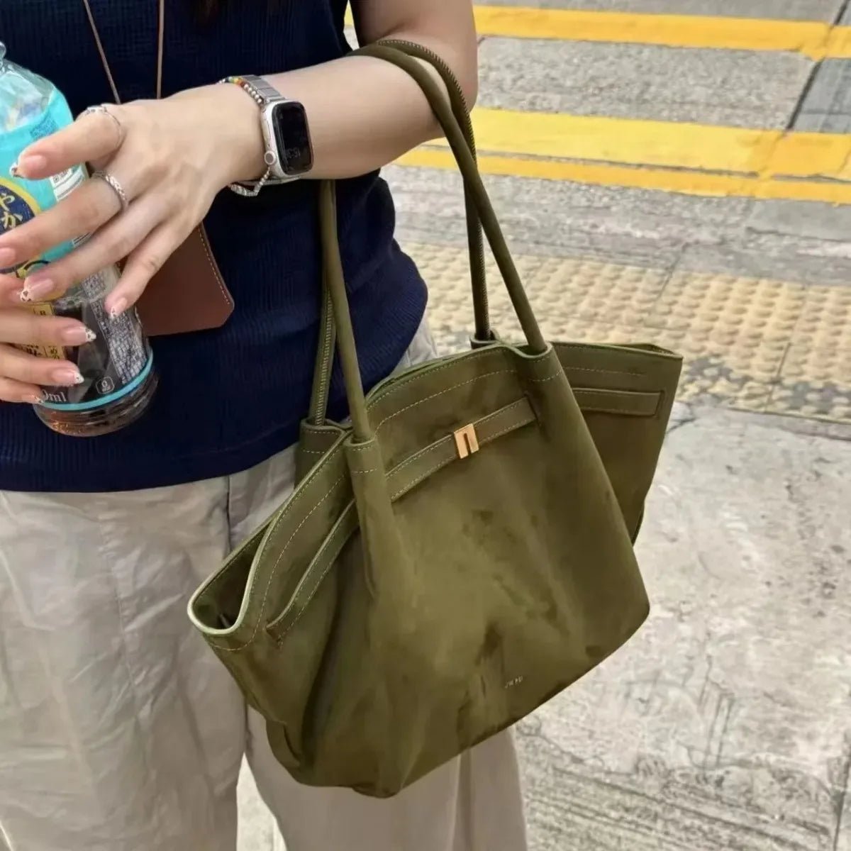 Riley™ - Micro Leather Suede Underarm Bag - veyora