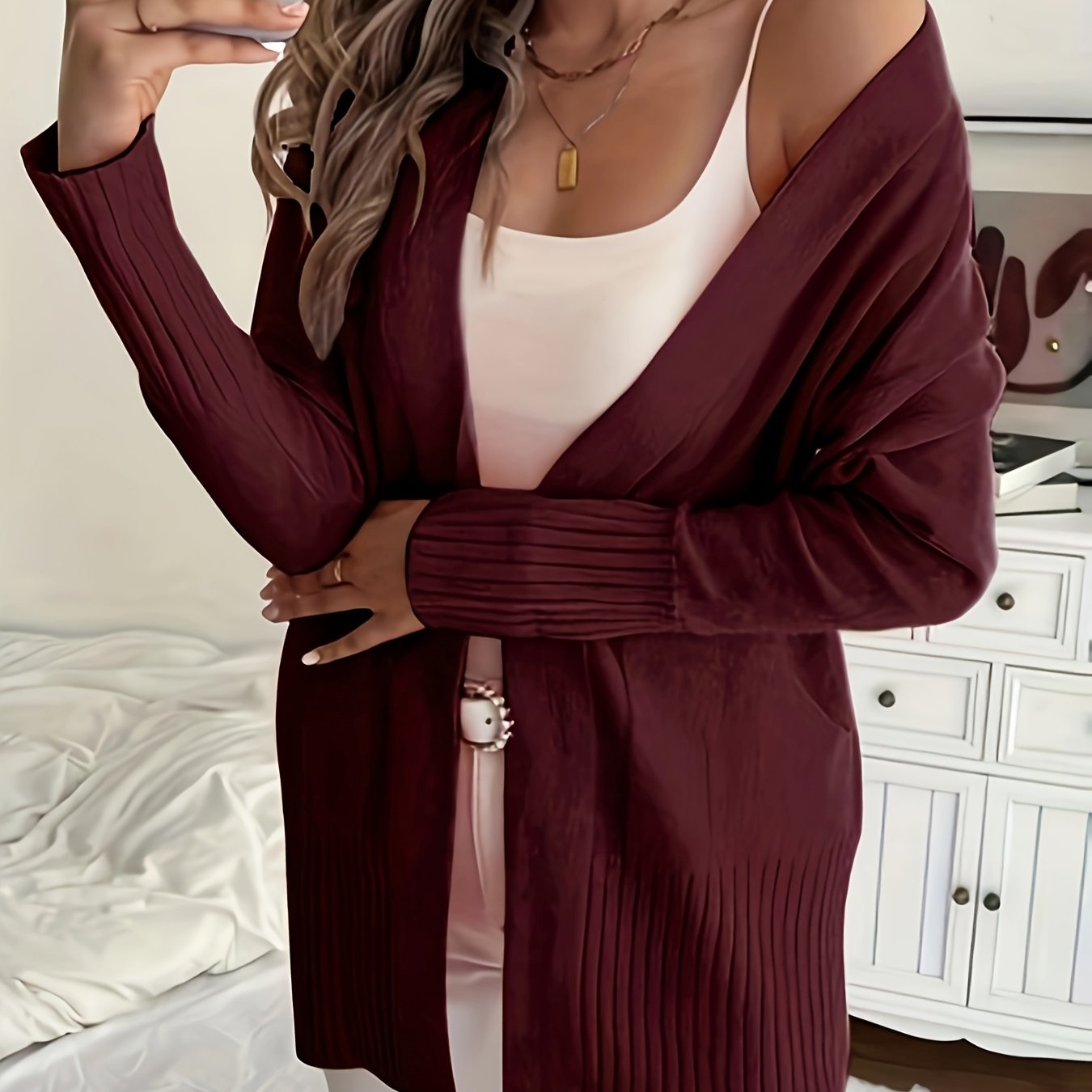 [Cozy Cardigan] Cozy Yellow Women's Knit Cardigan | Long Sleeve, V - Neck, Loose Fit, Fall & Winter Stylish Pullover, Autumn Winter Apparel, Vibrant Cardigan, Knit Construction, Cardigan Sweater - veyora