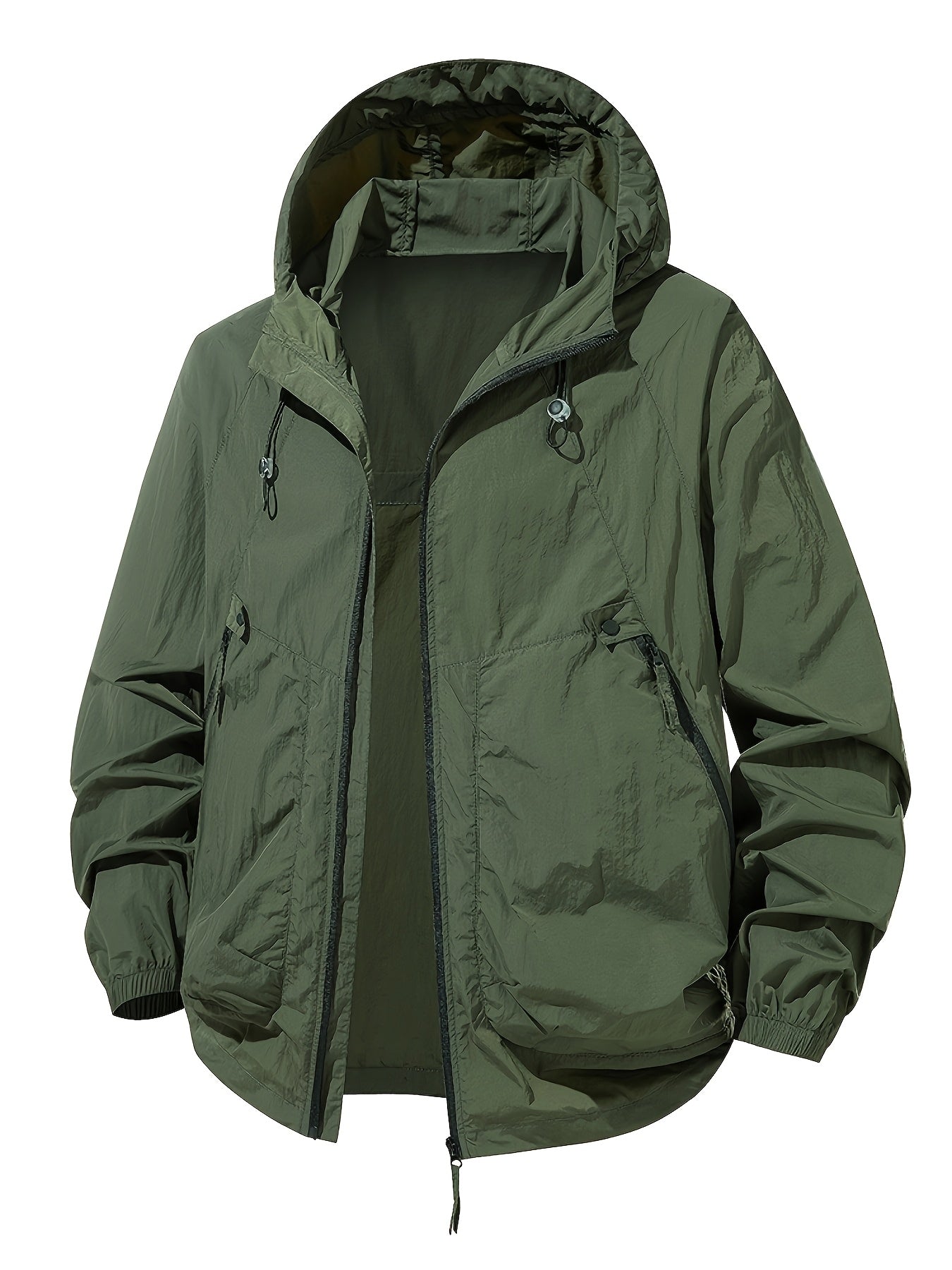 Men'S Lightweight Summer Outdoor Jacket with Large Zippered Pockets - Breathable, Quick - Drying, And Casual Style, Perfect for Hiking, Rock Climbing, And Fishing. Spring And Summer Coat | Hooded Design | Zippered Jacket - veyora