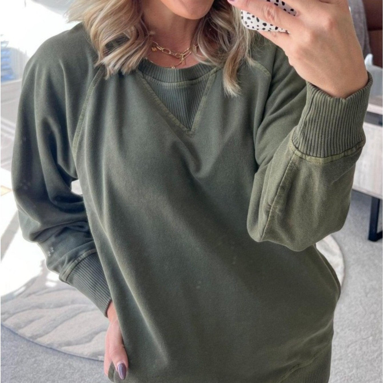 Women's Fall Winter Hoodie Ribbed Pullover Long Sleeve Loose Top with Pockets - veyora