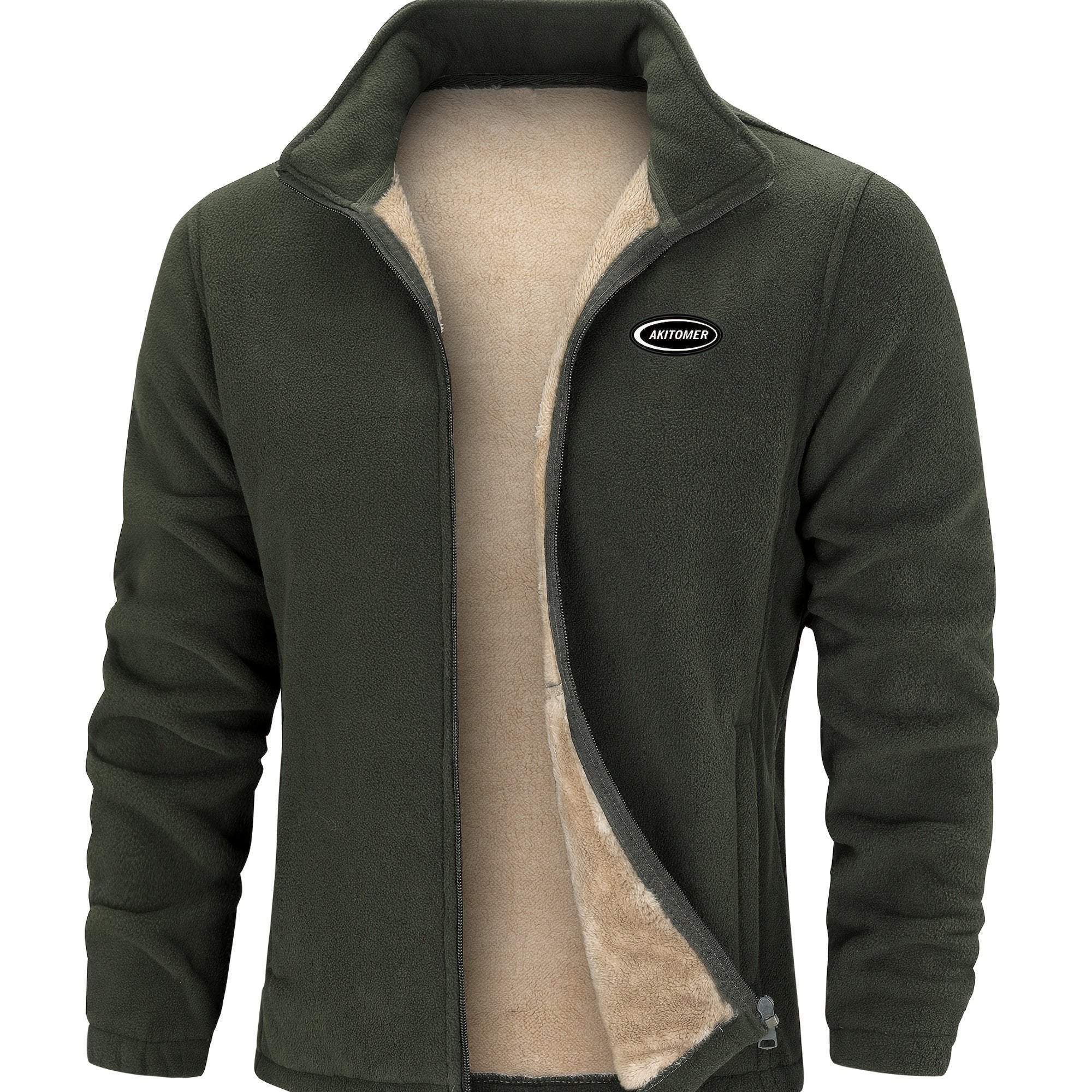 Men's Stand Collar Fleece Jacket - veyora
