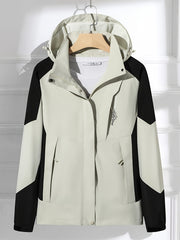 Women'S Casual Outdoor Hiking Jacket - Lightweight, Windproof with Detachable Hood, Zippered Front, Multiple Pockets, Polyester Lining, Ideal for Spring/Fall, Casual Outdoor Gear | Casual Style Jacket | Zippered Jacket