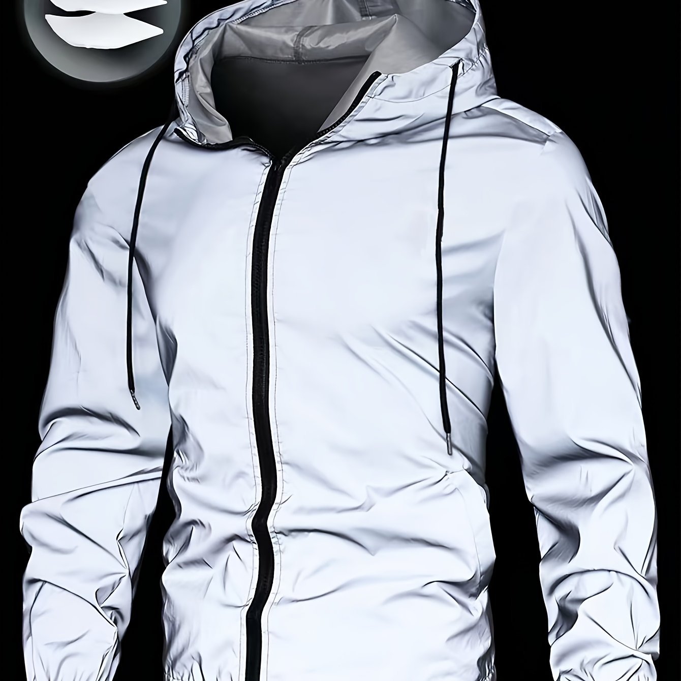 Men's Luminous Jacket, Men's Casual Fashion Outerwear, Long Sleeve Jacket, Luminous Jacket, Reflective Jacket, Men's Jacket Outerwear - veyora