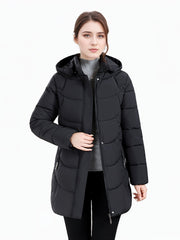 2025 New Women's Autumn/Winter Padded Long Coat, Fashionable Christmas Gift Jacket with Hood - veyora