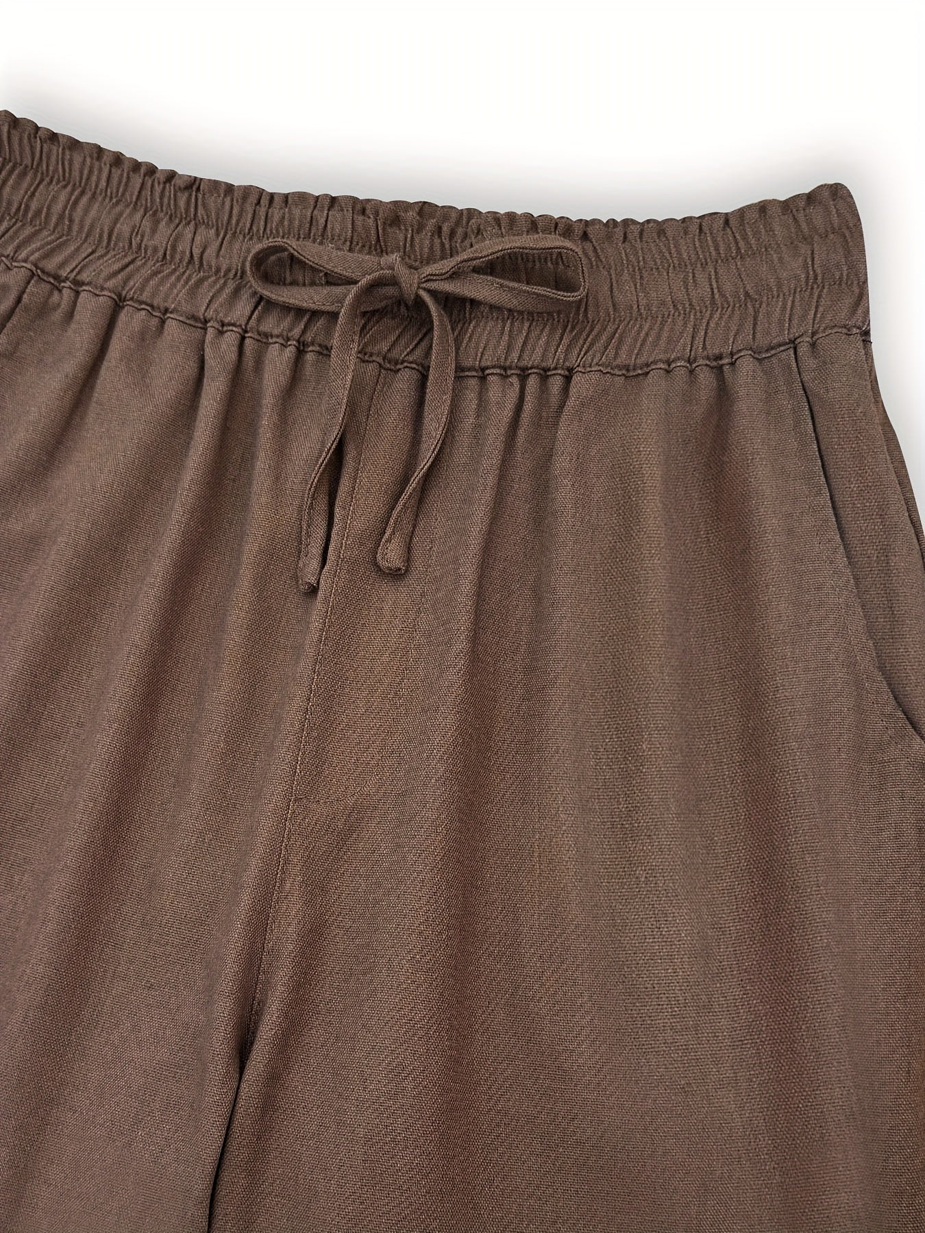 Vintage - style Loose - fitting Thin - linen Wide - leg Pants for Women, Versatile with Elastic High Waist and Drawstring,, Artistic, Casual, Straight - leg Trousers - veyora