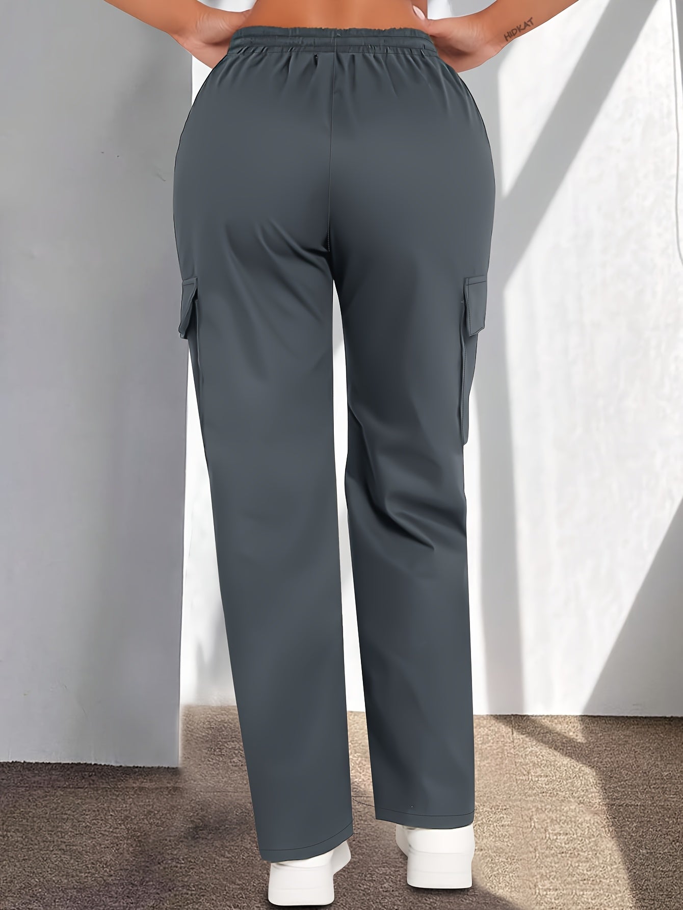Women'S Casual Cargo Pants | Lightweight, Breathable, Fashionable Patch Pocket Design, Drawstring Waist, Suitable for Outdoor and Daily Wear - veyora