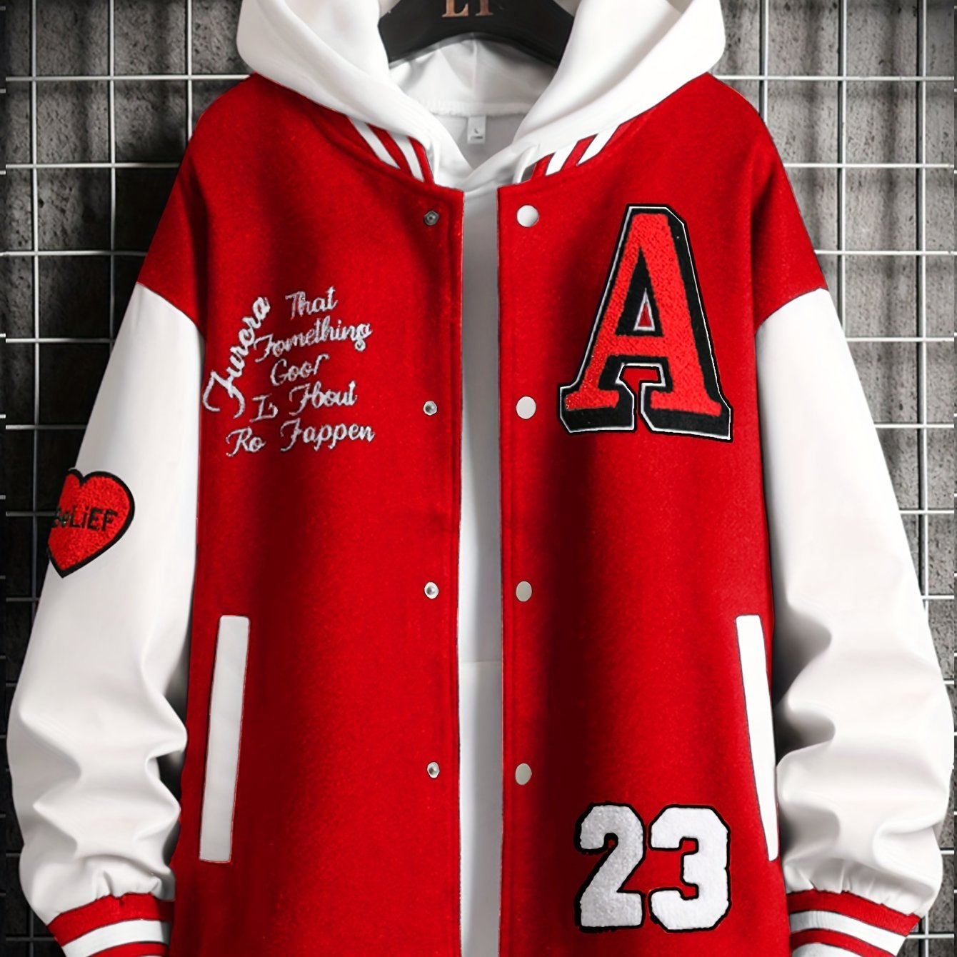 Men'S Loose - Fitting Casual Warm Baseball Jacket in Nine Colors for Spring, Autumn, And Winter. Features Exquisite Towel Embroidery And Letter Embroidery, Suitable for Both Men And Women, Effortlessly Showcasing Personality And Trendy Style (Does Not Incl - veyora