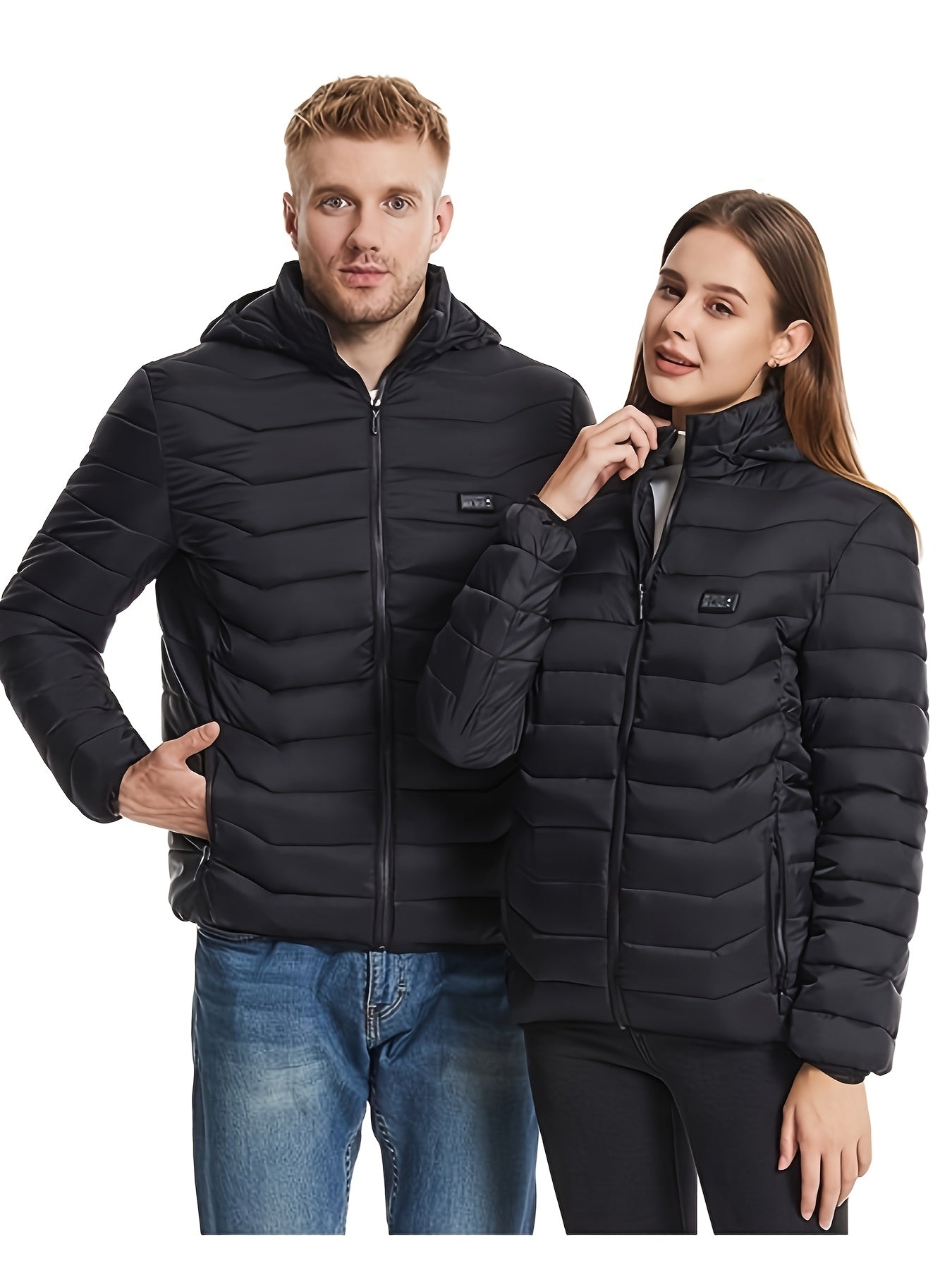 This Is a Smart Heating Jacket for Both Men And Women That Operates Without a Power Supply. It Features Usb - Powered Heating Across 24 Zones with an Adjustable Temperature Range from - 5 °C to +25 °C. The Jacket Is Hooded, Fully Zippered - veyora