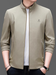 New Men'S Jacket for Spring And Autumn, a Stylish And Versatile Business Casual Stand - Up Collar Coat for Young And Middle - Aged Men - veyora